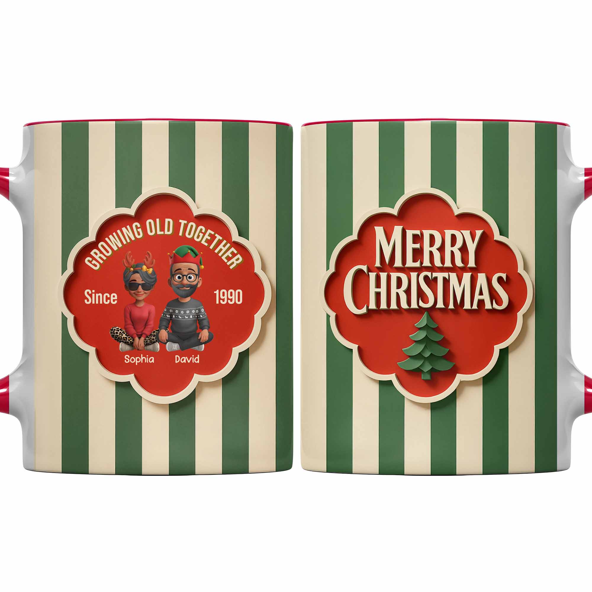 Personalized Growing Old Together Accent Mug Merry Christmas Coffee Cup Gifts For Couples - Image 4