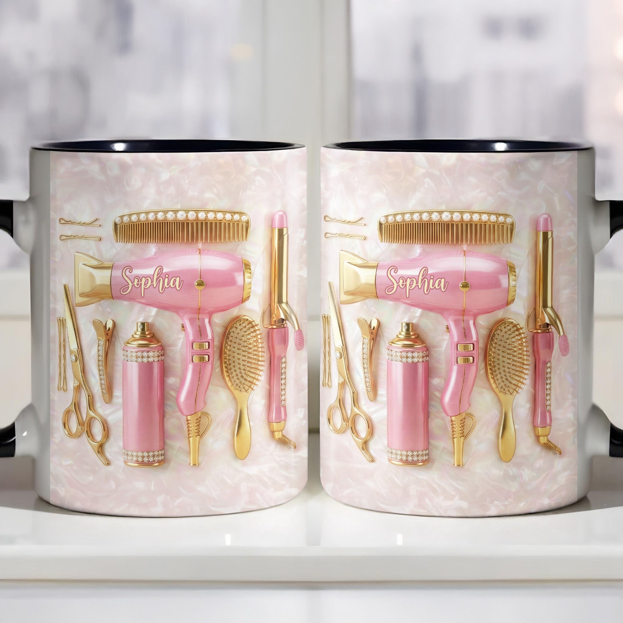Personalized Hair Styling Tools Accent Mug Gifts For Hairstylist