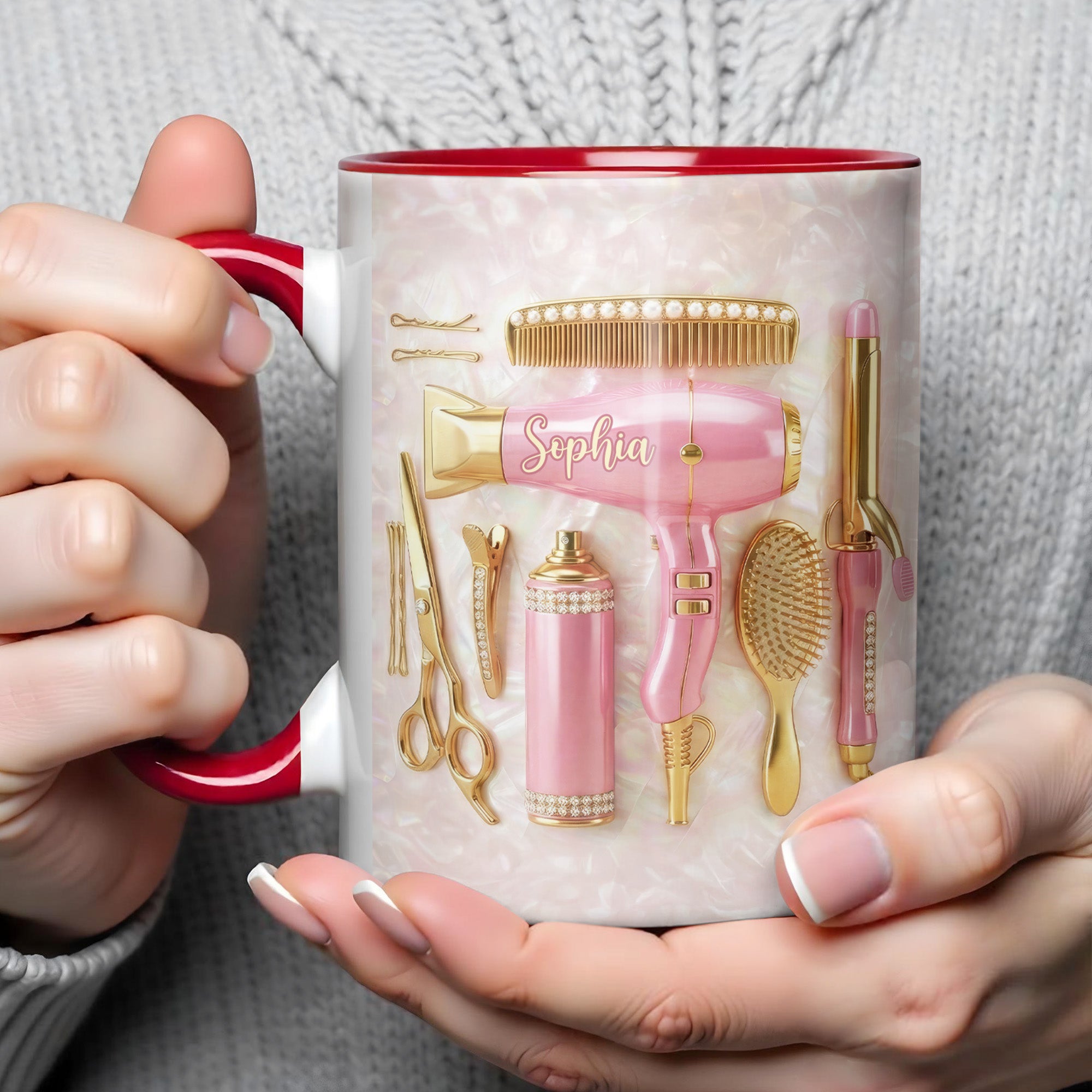 Personalized Hair Styling Tools Accent Mug Gifts For Hairstylist - Image 3