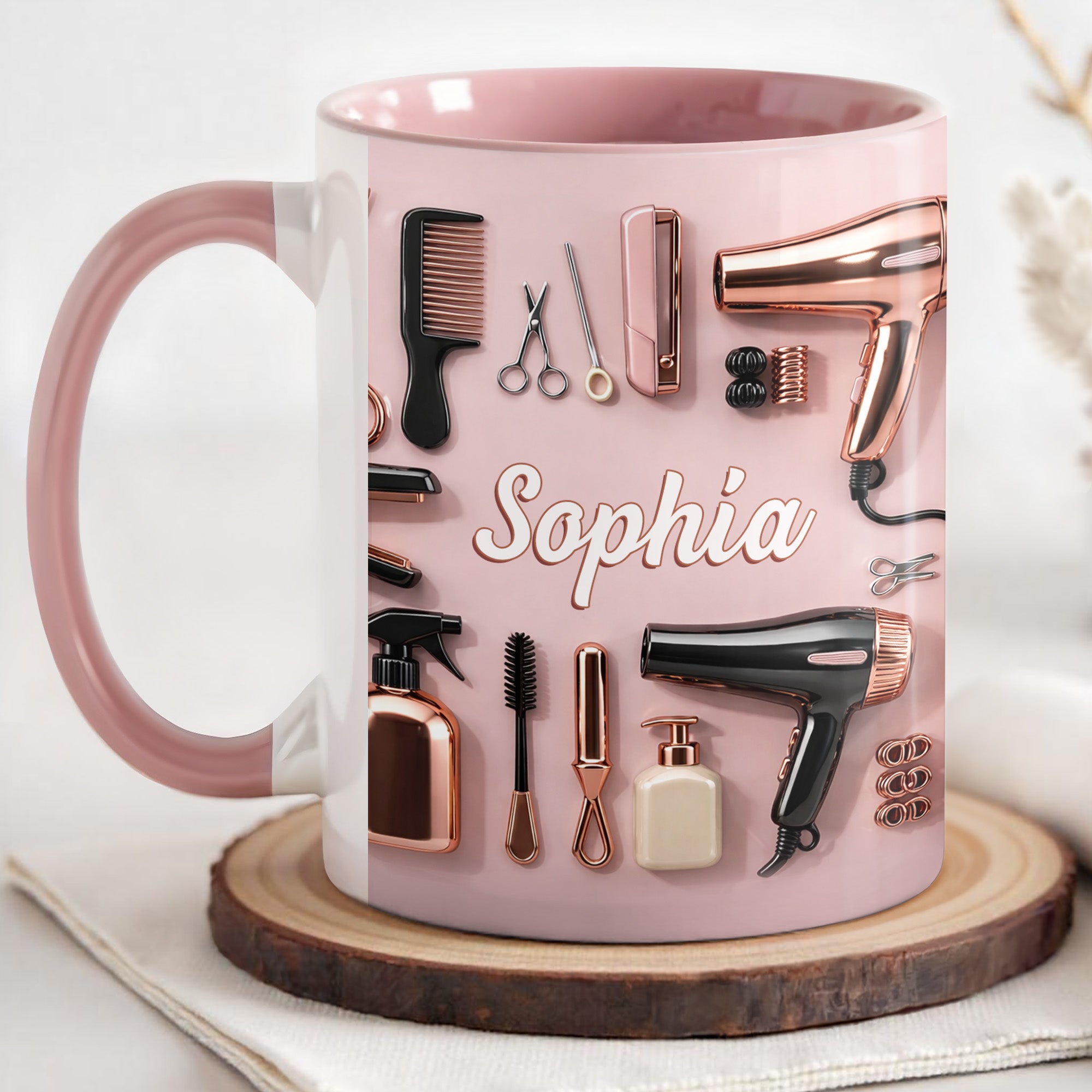 Personalized Hair Stylist Accent Mug Beauty Salon Coffee Mug Gifts For Beauty Enthusiasts - Image 3