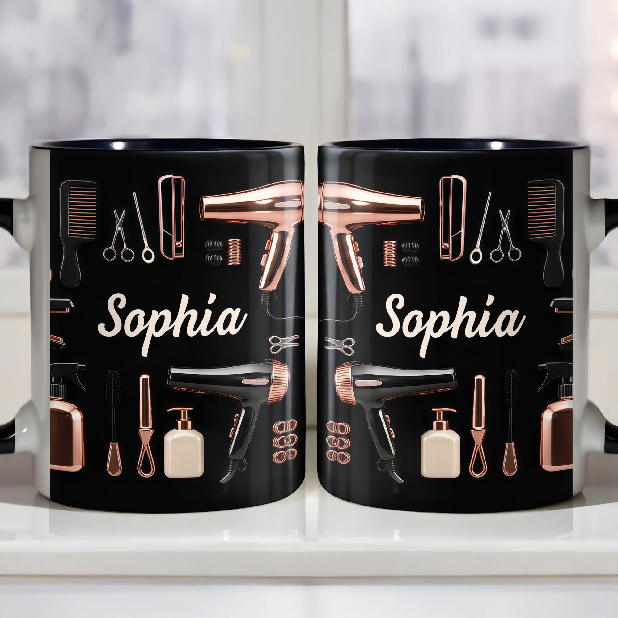 Personalized Hair Stylist Accent Mug Beauty Salon Coffee Mug Gifts For Beauty Enthusiasts