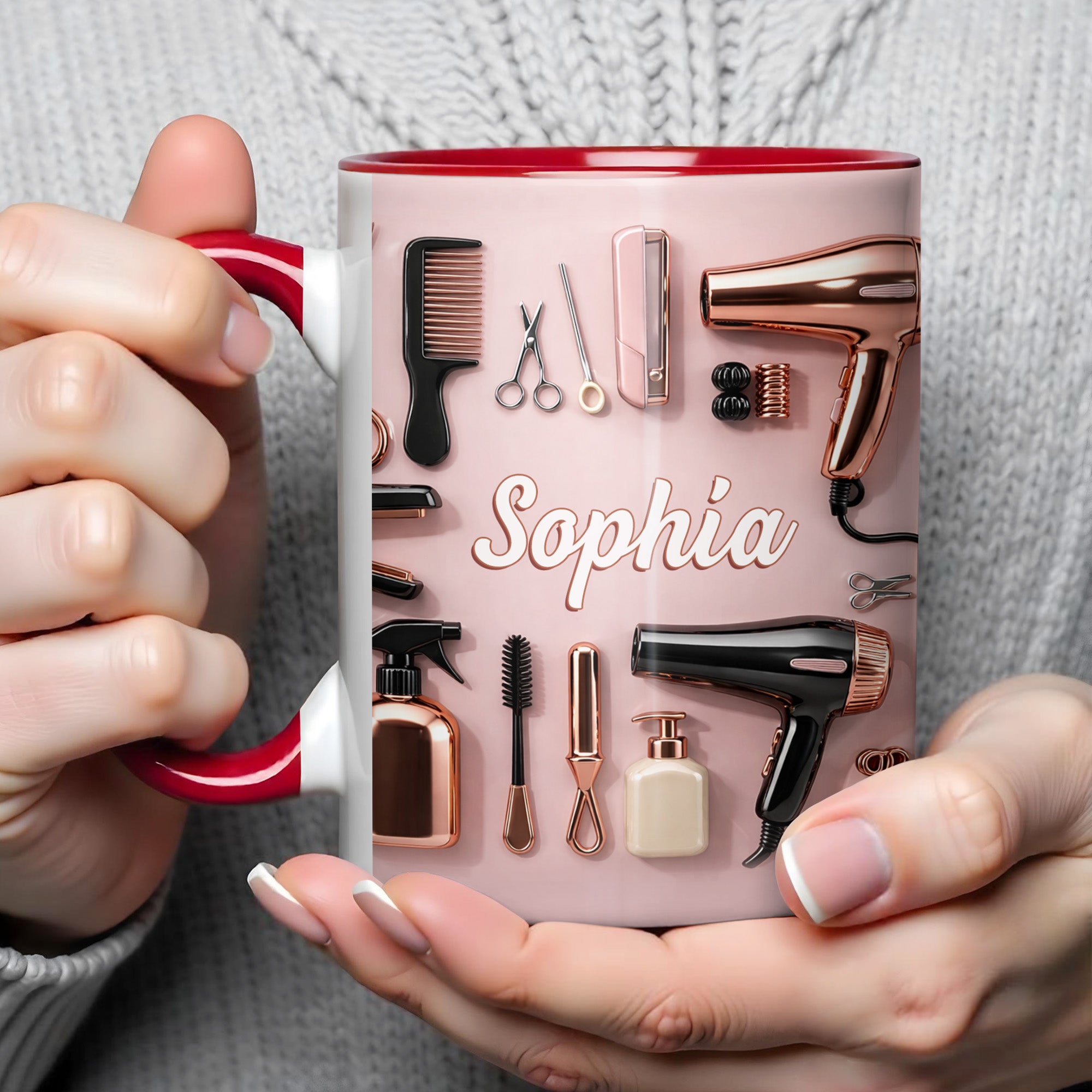 Personalized Hair Stylist Accent Mug Beauty Salon Coffee Mug Gifts For Beauty Enthusiasts - Image 4