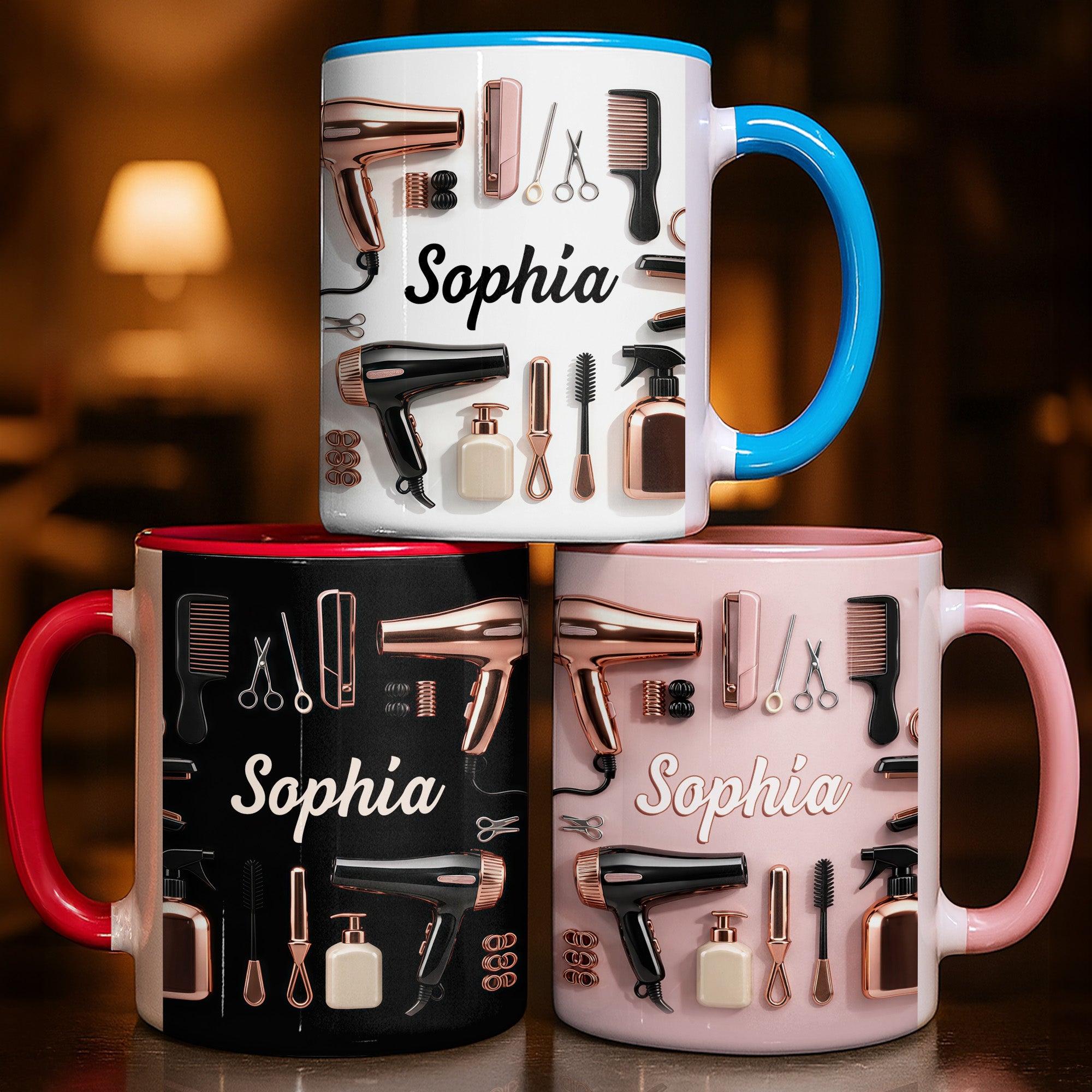 Personalized Hair Stylist Accent Mug Beauty Salon Coffee Mug Gifts For Beauty Enthusiasts - Image 2