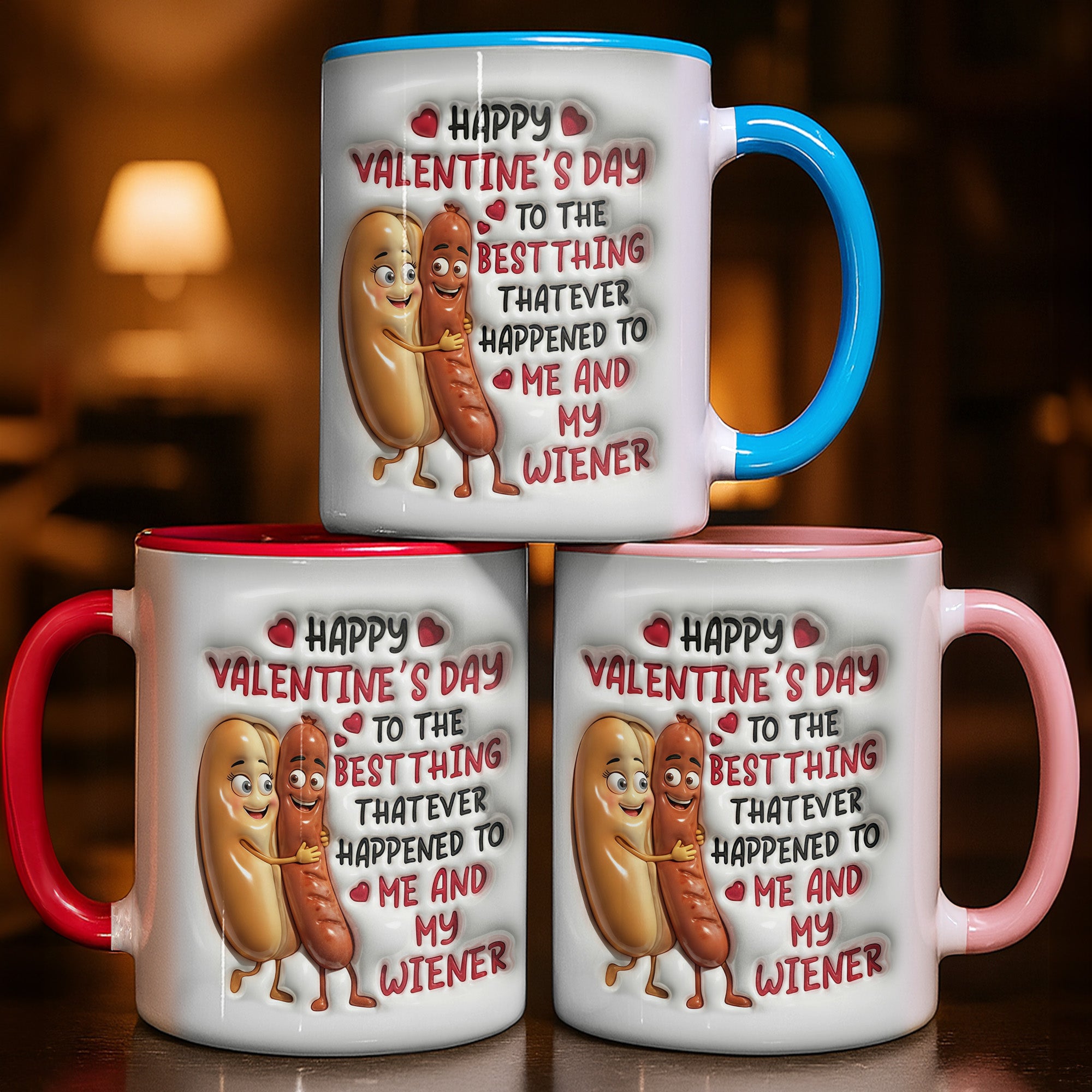 Personalized Happy Valentine's Day Accent Mug Couples Coffee Cup Gifts For Valentine - Image 2