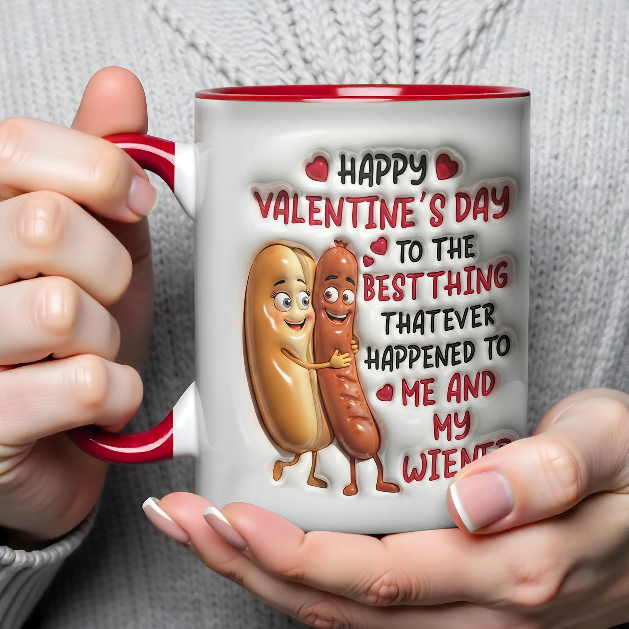 Personalized Happy Valentine's Day Accent Mug Couples Coffee Cup Gifts For Valentine - Image 4