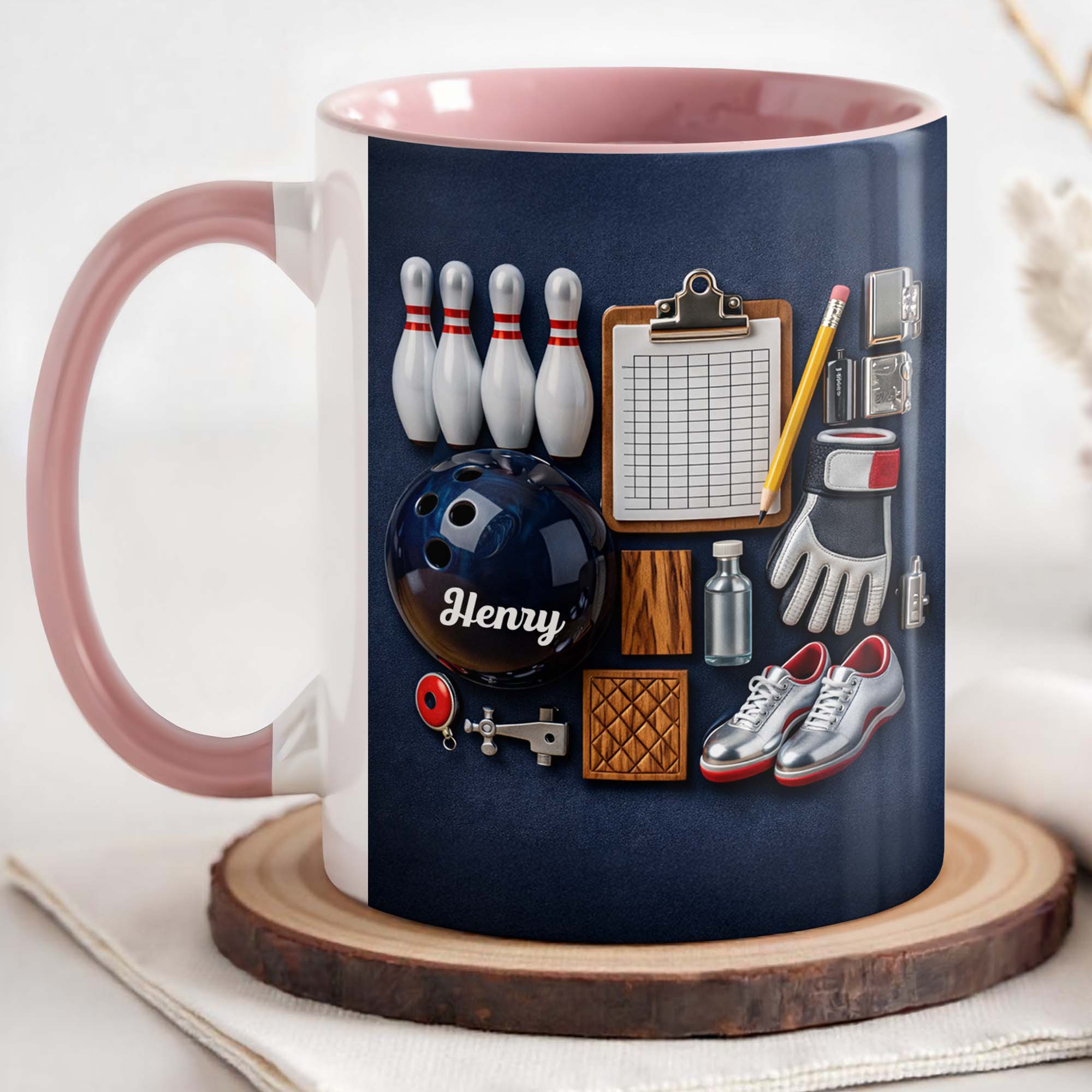 Personalized Hobby Essentials For Sports Enthusiasts Accent Mug Gifts For Bowling Lovers - Image 3