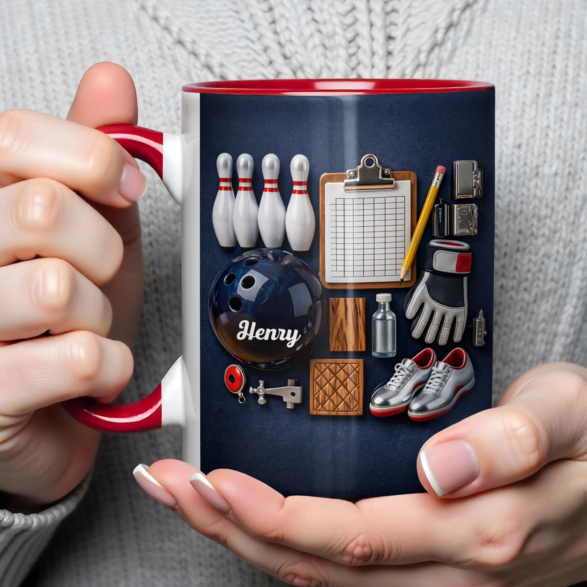 Personalized Hobby Essentials For Sports Enthusiasts Accent Mug Gifts For Bowling Lovers - Image 4