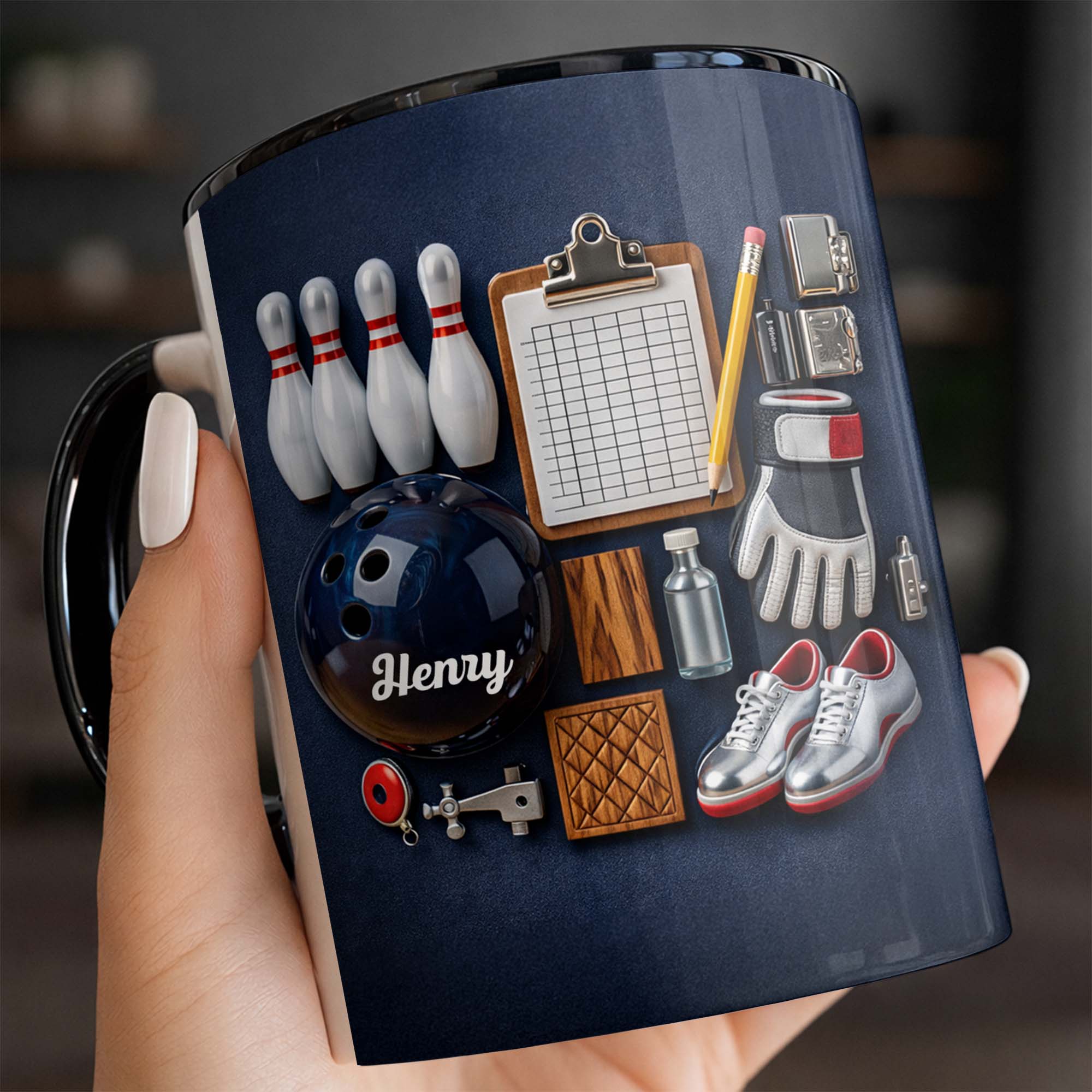 Personalized Hobby Essentials For Sports Enthusiasts Accent Mug Gifts For Bowling Lovers - Image 5