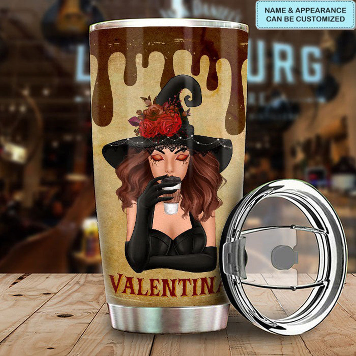 Personalized Hocus Pocus I Need Coffee To Focus Tumbler Funny Halloween Witch Tumbler Gift - Image 2