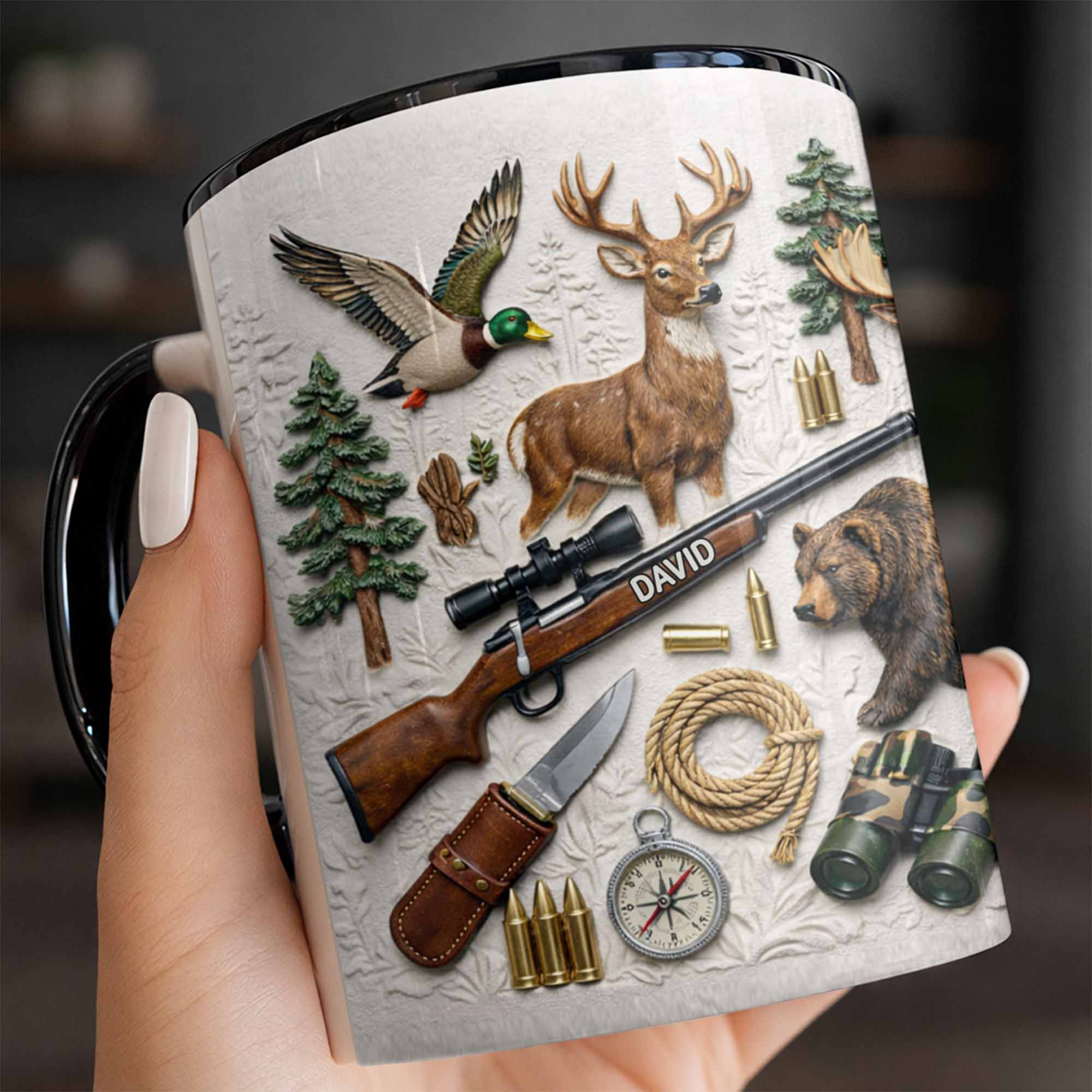 Personalized Hunting Gear And Wildlife Design Accent Mug Gifts For Hunter - Image 4