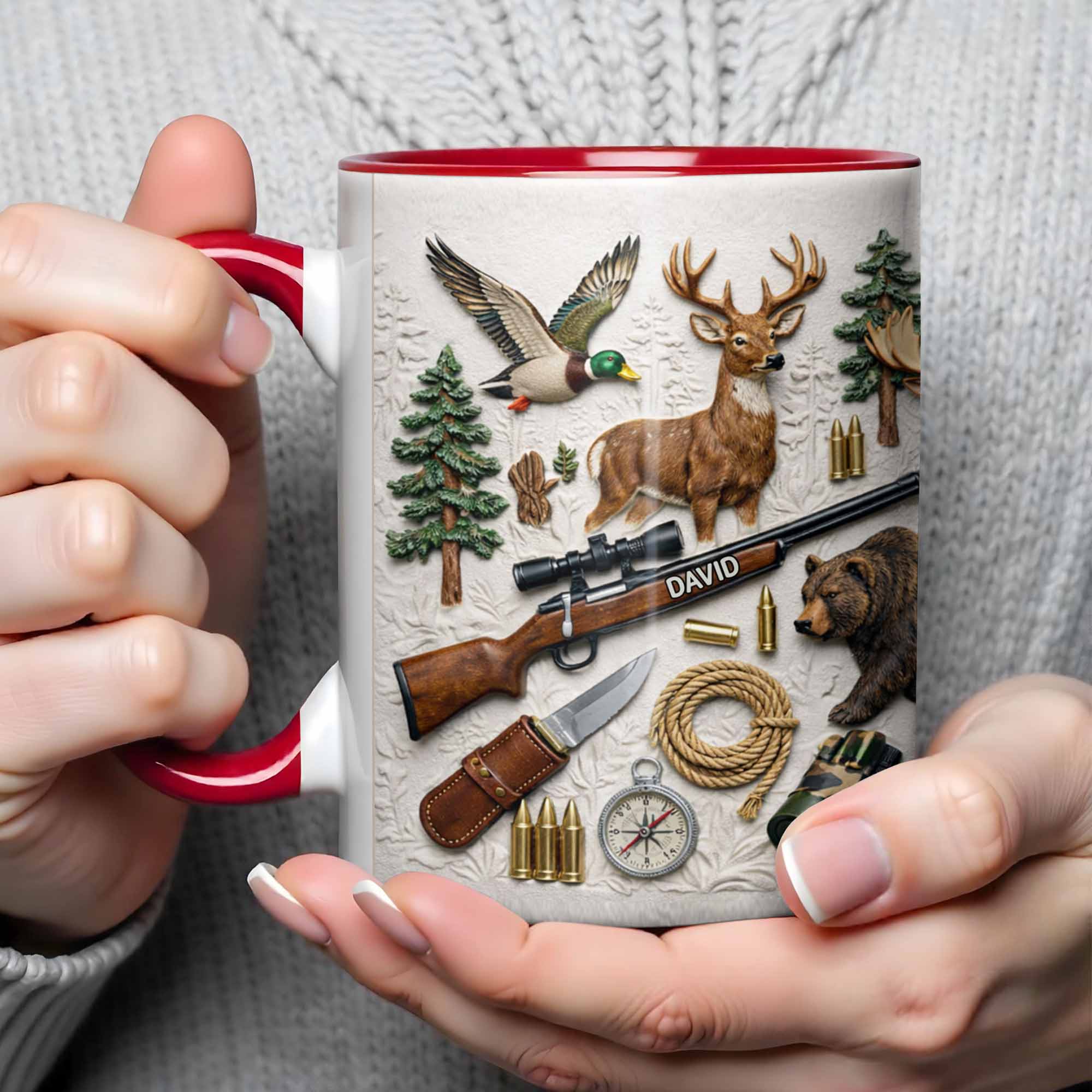 Personalized Hunting Gear And Wildlife Design Accent Mug Gifts For Hunter - Image 2