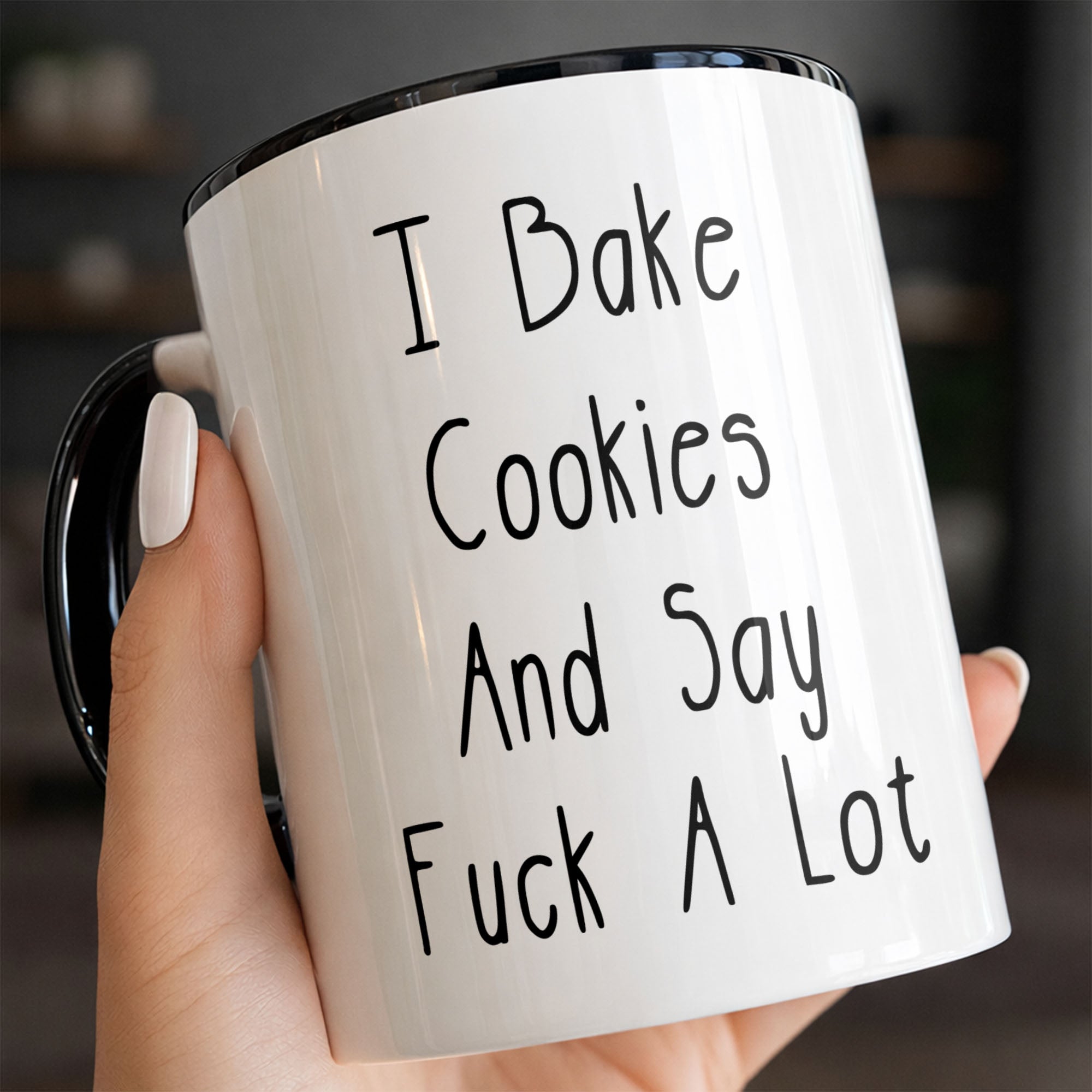 Personalized I Bake Cookies And Say Fck A Lot Accent Mug Gifts For Baking Lovers - Image 5