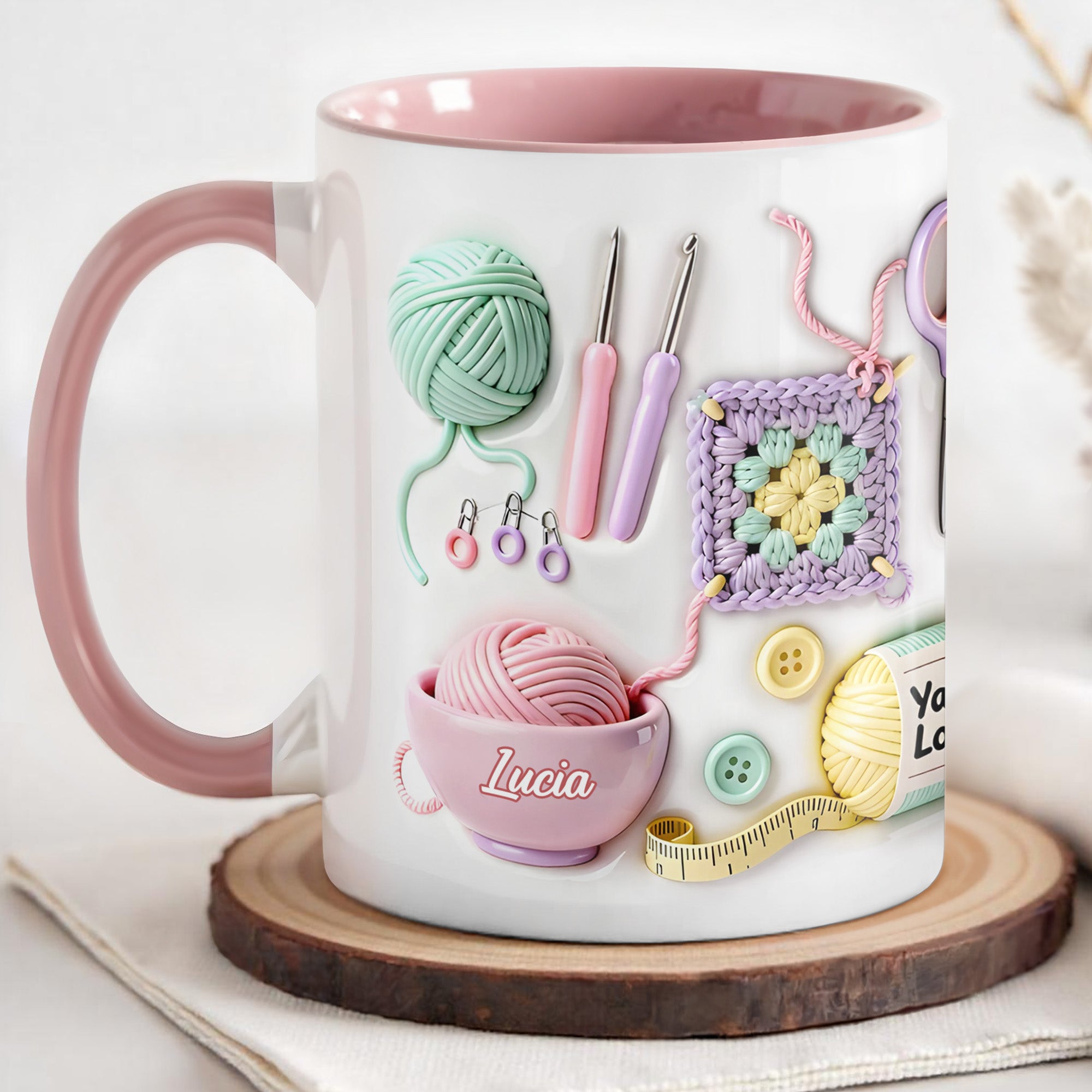 Personalized I Crochet So I Don't Kill People Accent Mug Funny Coffee Cup Gifts For Crocheter - Image 3