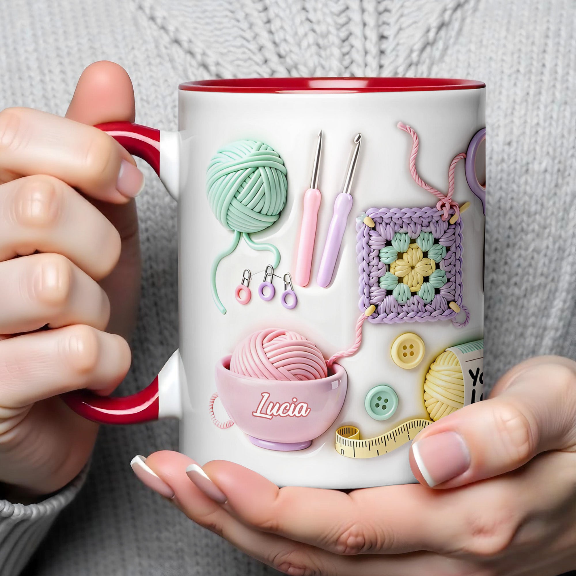 Personalized I Crochet So I Don't Kill People Accent Mug Funny Coffee Cup Gifts For Crocheter - Image 4