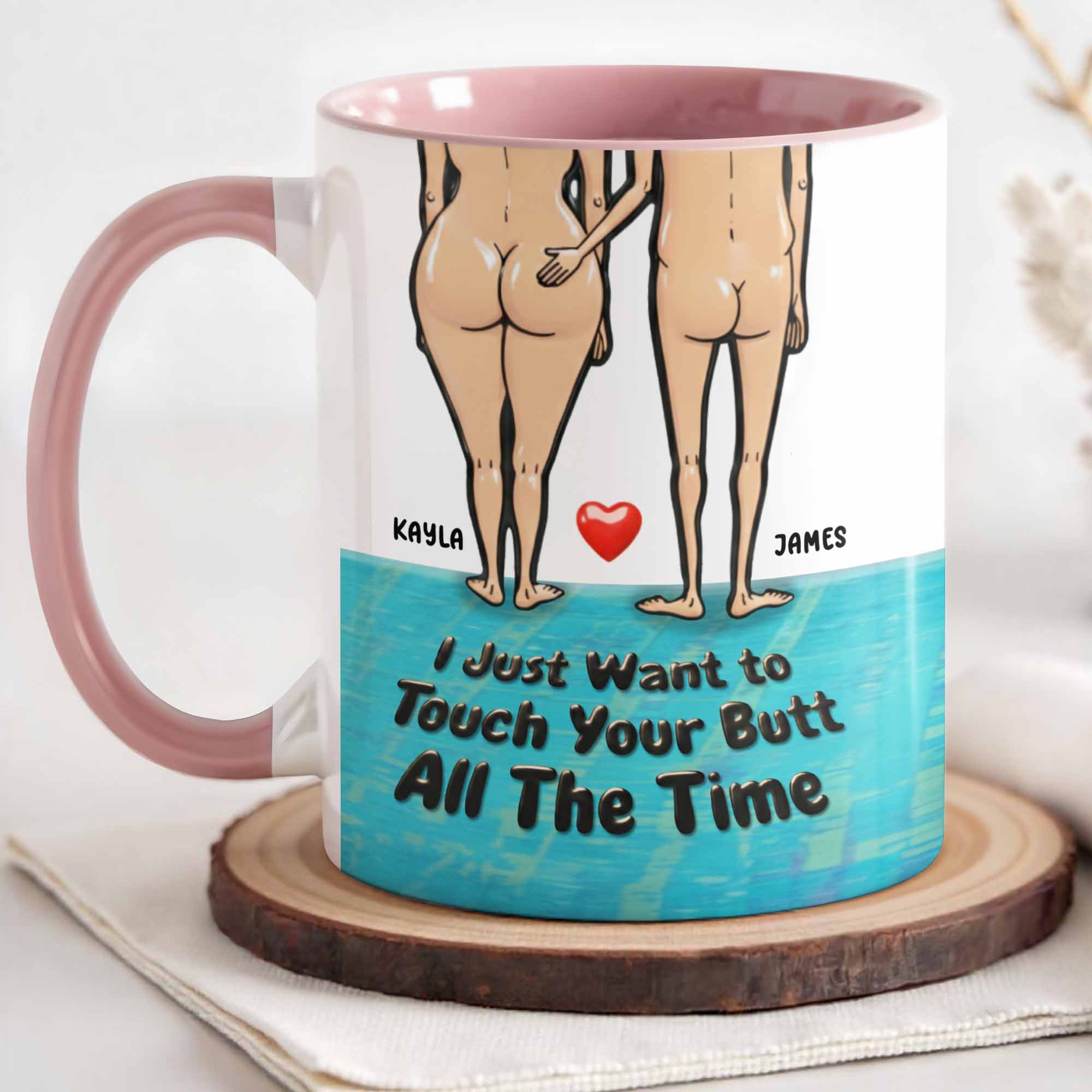 Personalized I Just Want To Touch Your Butt Accent Mug Funny Coffee Cup Gifts For Couples - Image 4