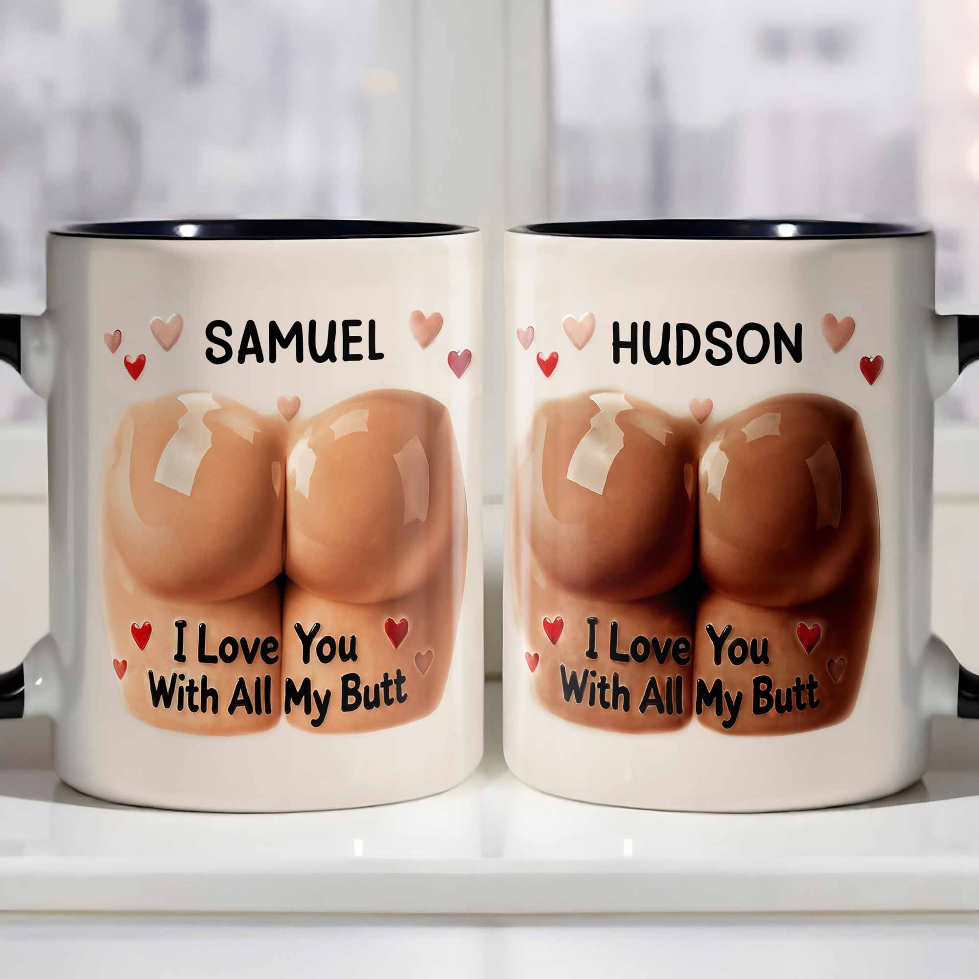Personalized I Love You With All My Butt Accent Mug Funny Gifts For Couples