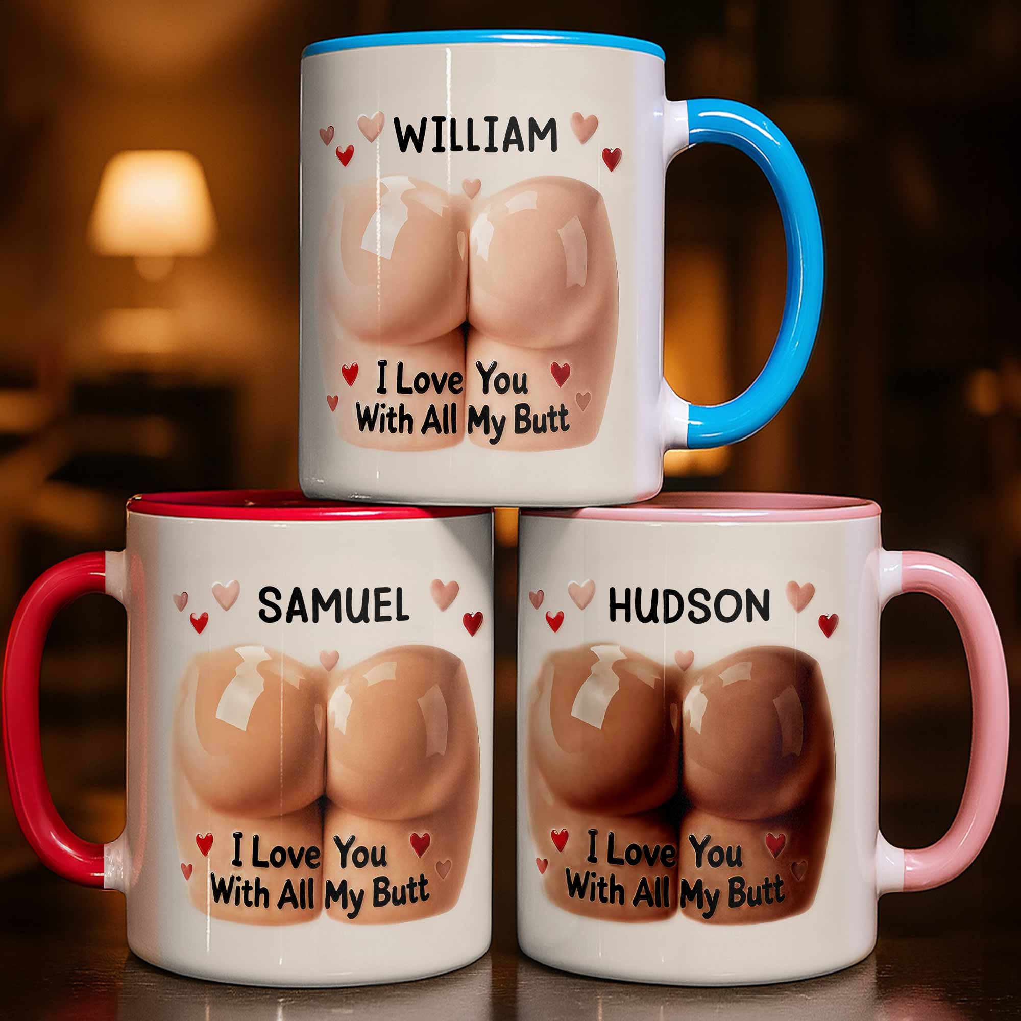 Personalized I Love You With All My Butt Accent Mug Funny Gifts For Couples - Image 2