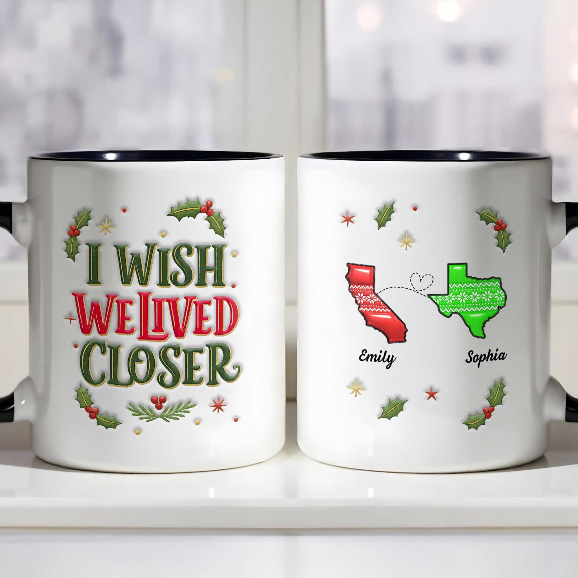Personalized I Wish We Lived Closer Accent Mug Best Christmas Gifts For Friends