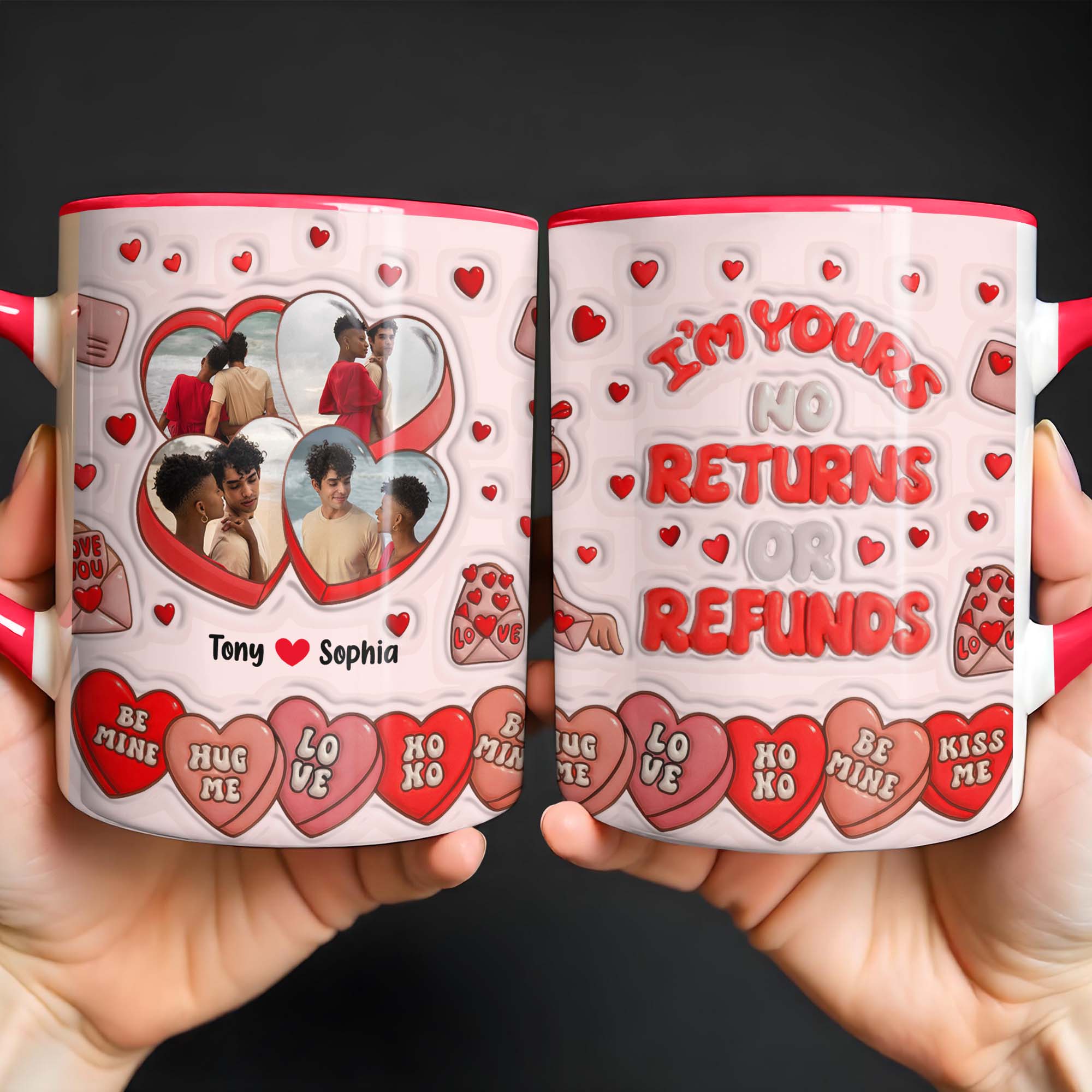 Personalized I'm Yours No Returns Or Refunds Accent Mug Romantic Gifts For Couples - Image 4