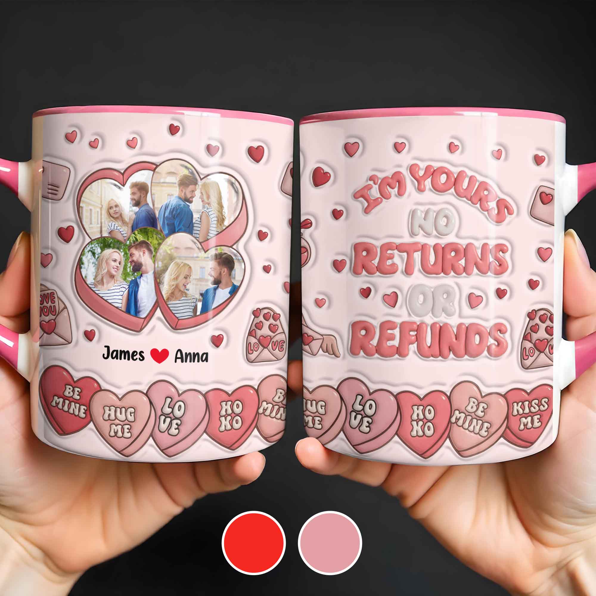 Personalized I'm Yours No Returns Or Refunds Accent Mug Romantic Gifts For Couples - Image 5