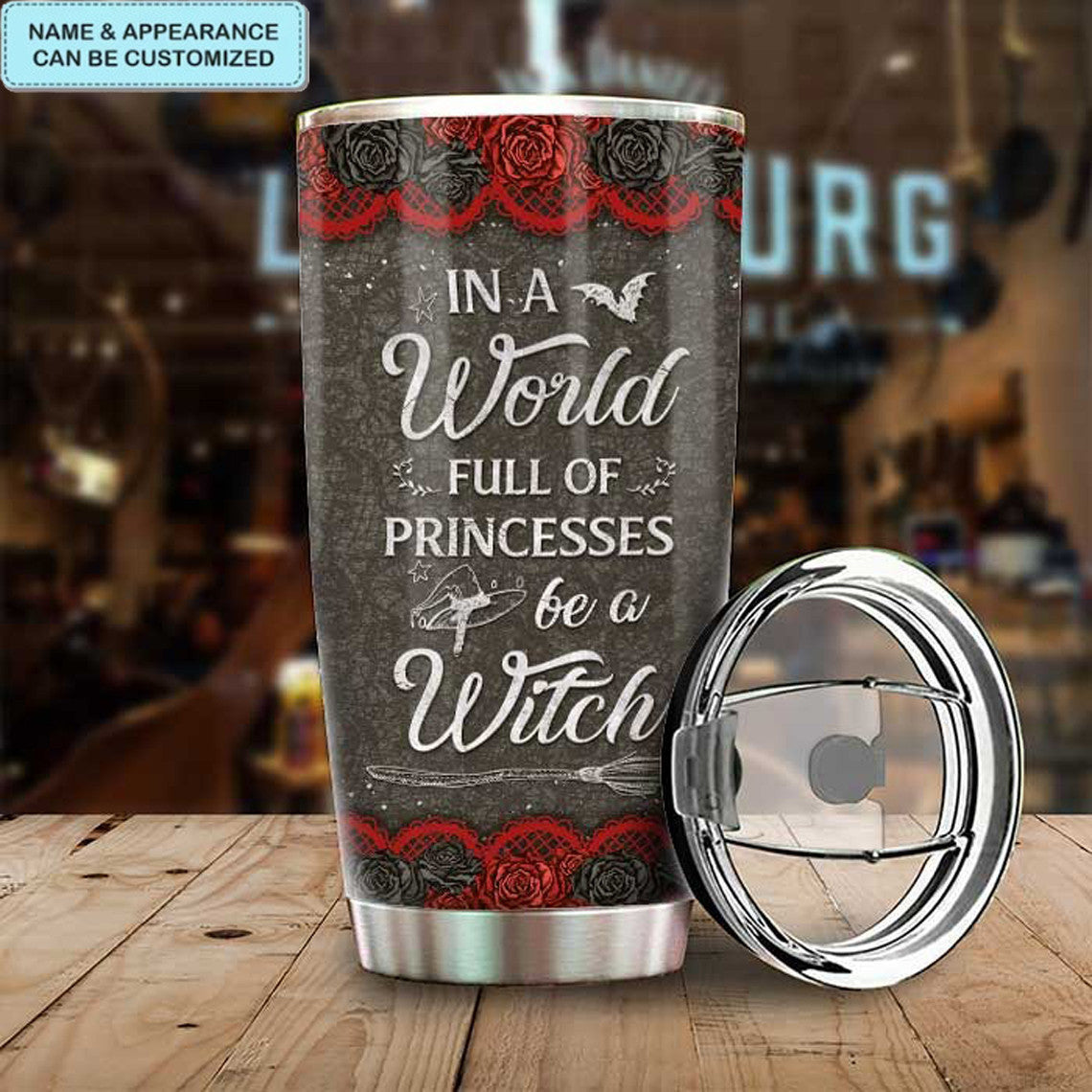 Personalized In A World Full Of Princesses Be A Witch Tumbler Snoopy Halloween Tumbler Gift - Image 5