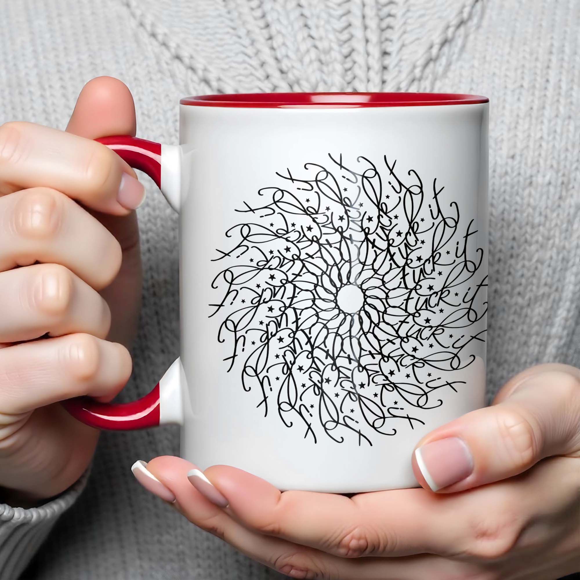 Personalized Intricate Floral Mandala Design Accent Mug Gifts Ideas For Friends - Image 4