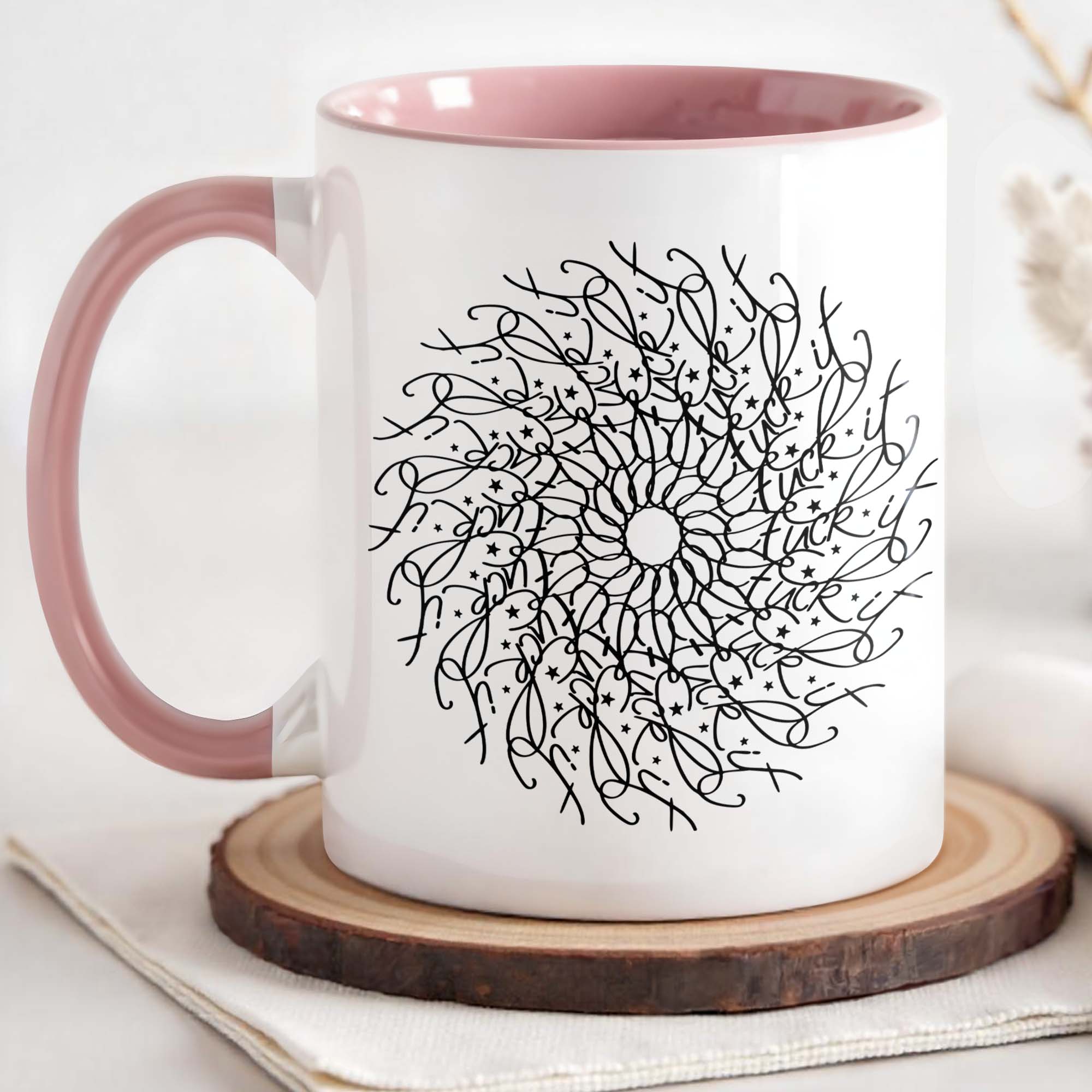 Personalized Intricate Floral Mandala Design Accent Mug Gifts Ideas For Friends - Image 3