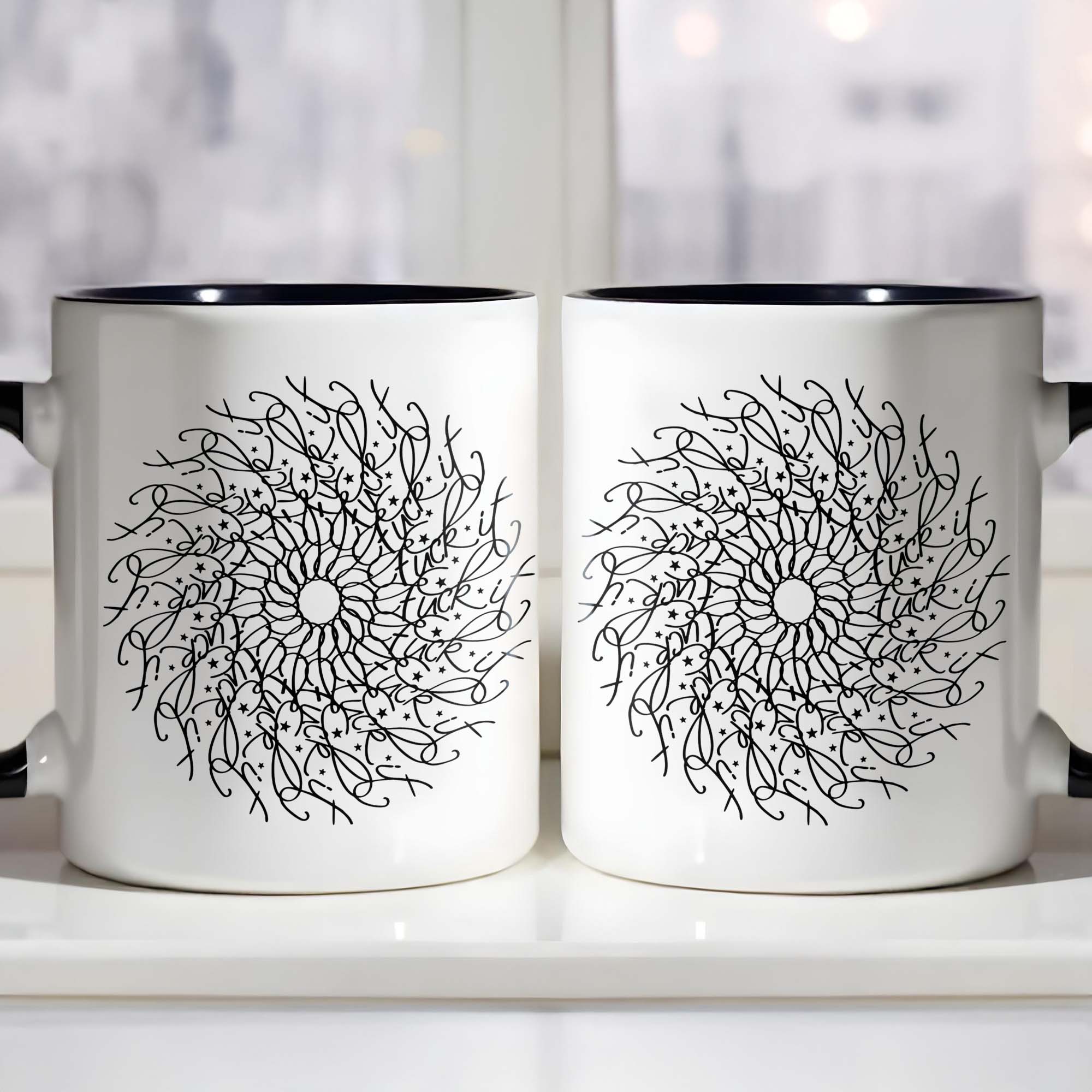 Personalized Intricate Floral Mandala Design Accent Mug Gifts Ideas For Friends - Image 5