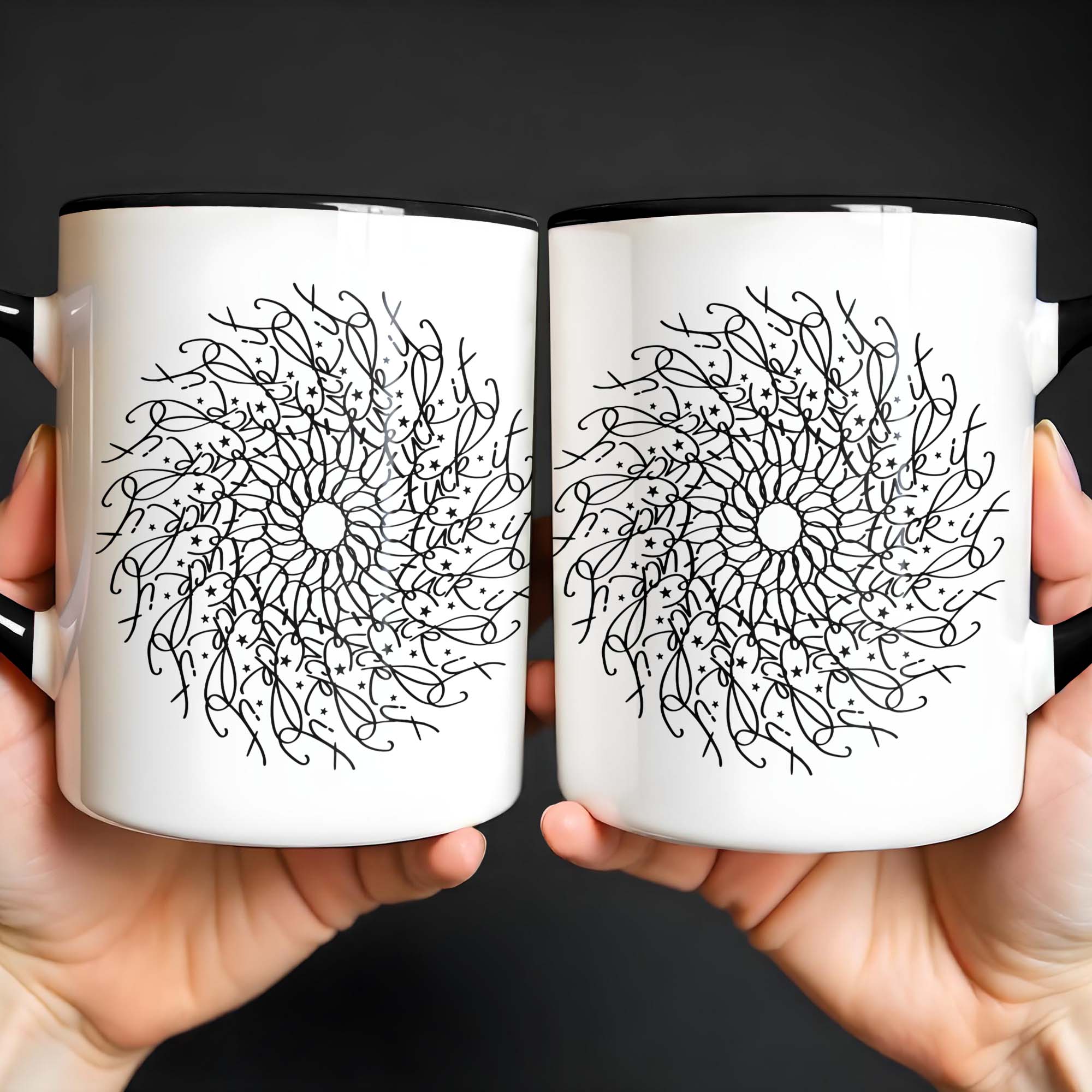 Personalized Intricate Floral Mandala Design Accent Mug Gifts Ideas For Friends - Image 2