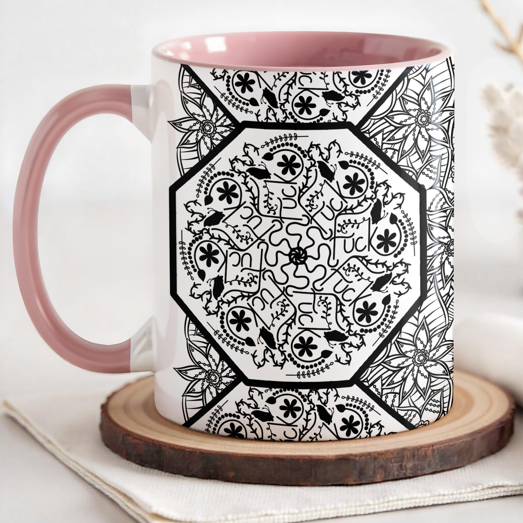 Personalized Intricate Mandala And Floral Patterns Design Accent Mug Gifts For Family - Image 2