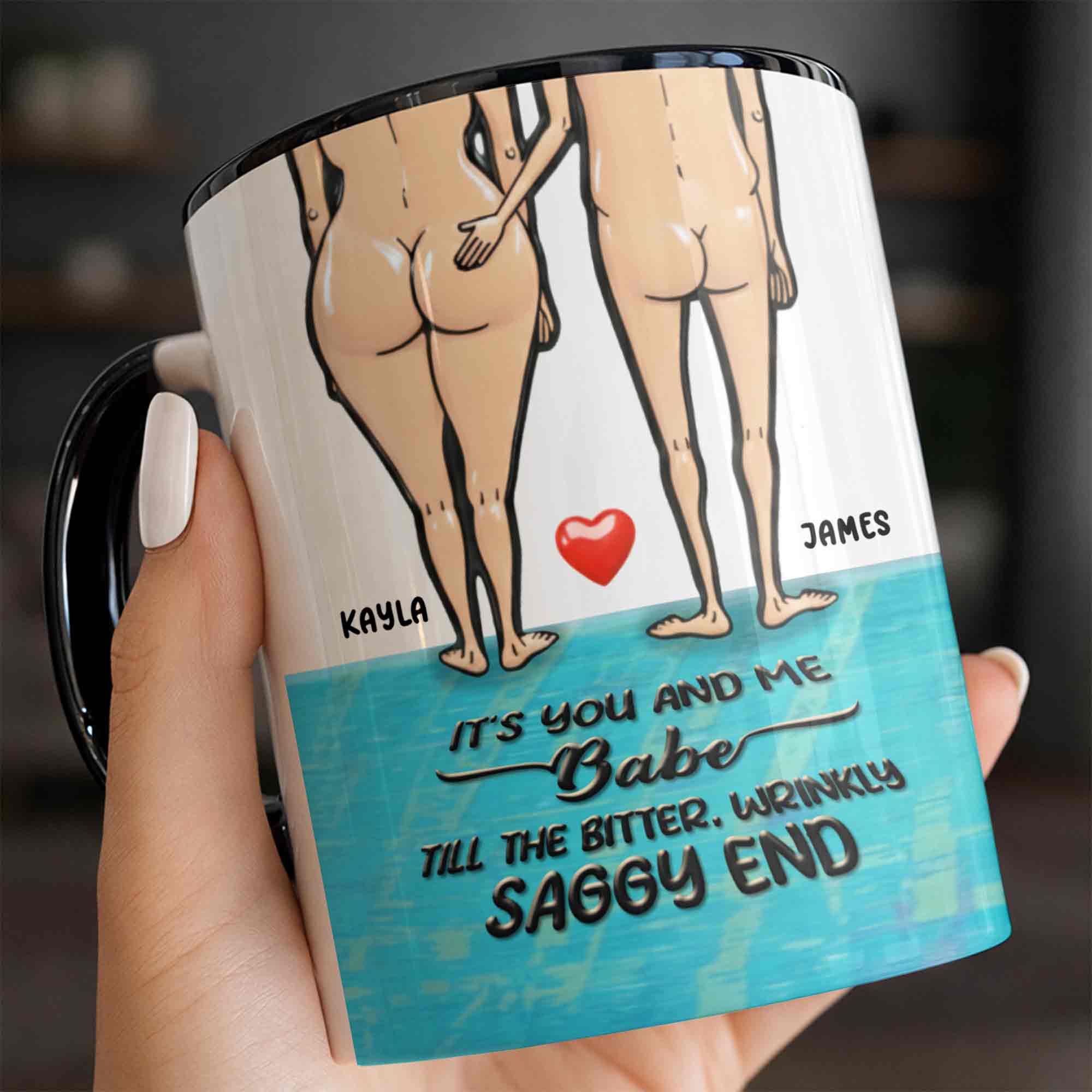 Personalized It's You And Me Babe Accent Mug Funny Coffee Cup Gifts For Couples