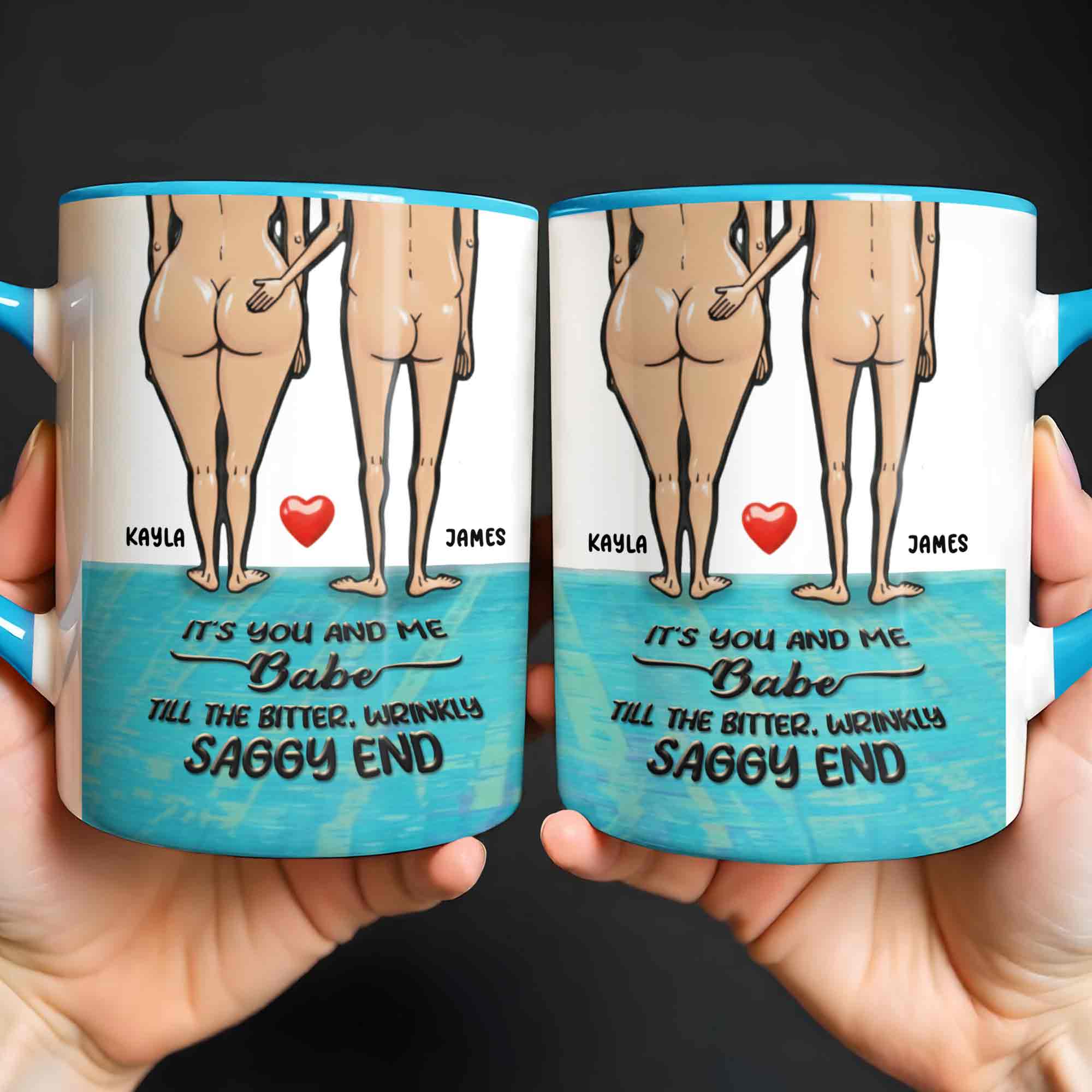 Personalized It's You And Me Babe Accent Mug Funny Coffee Cup Gifts For Couples - Image 5