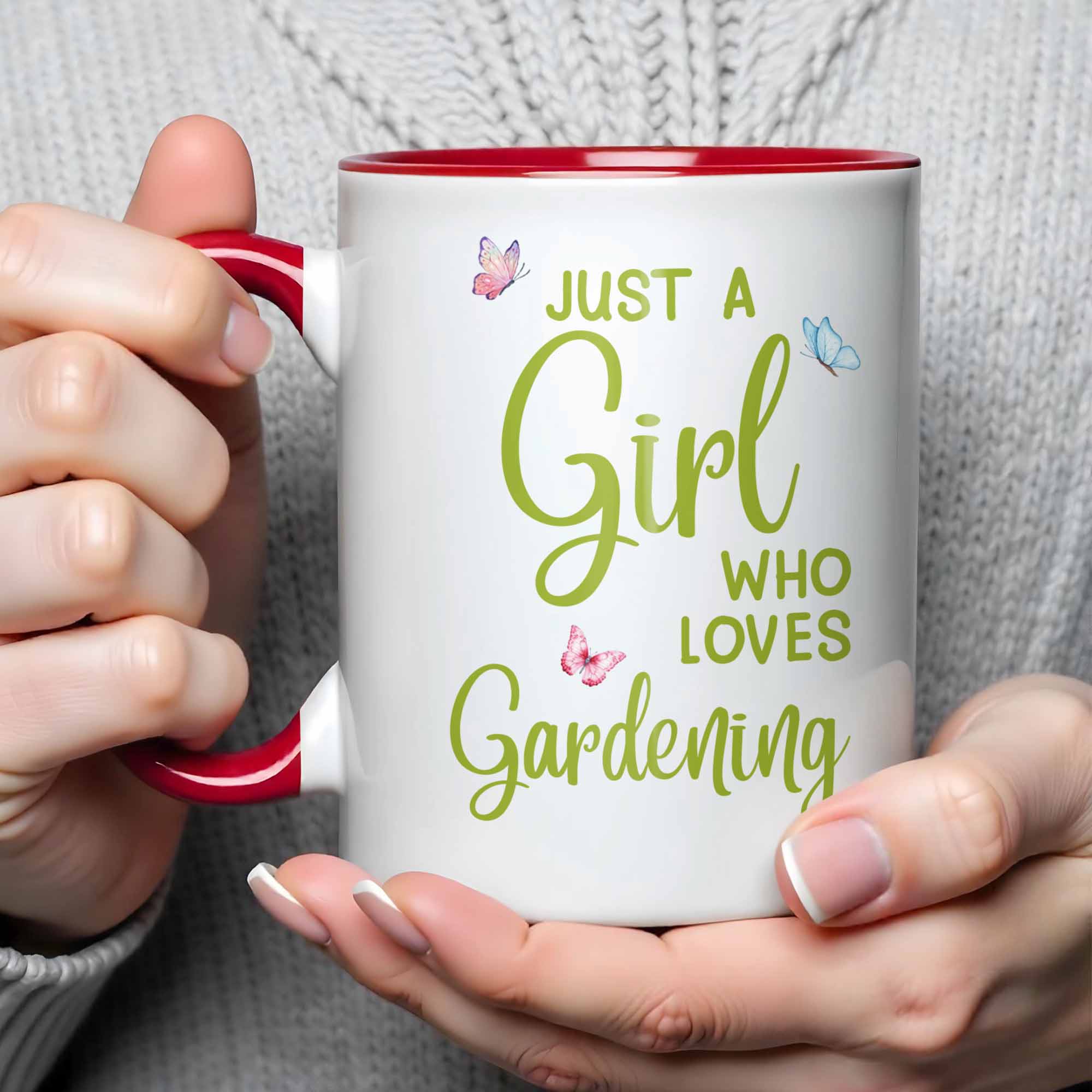 Personalized Just A Girl Who Loves Gardening Accent Mug Best Gifts For Plant Lovers - Image 3