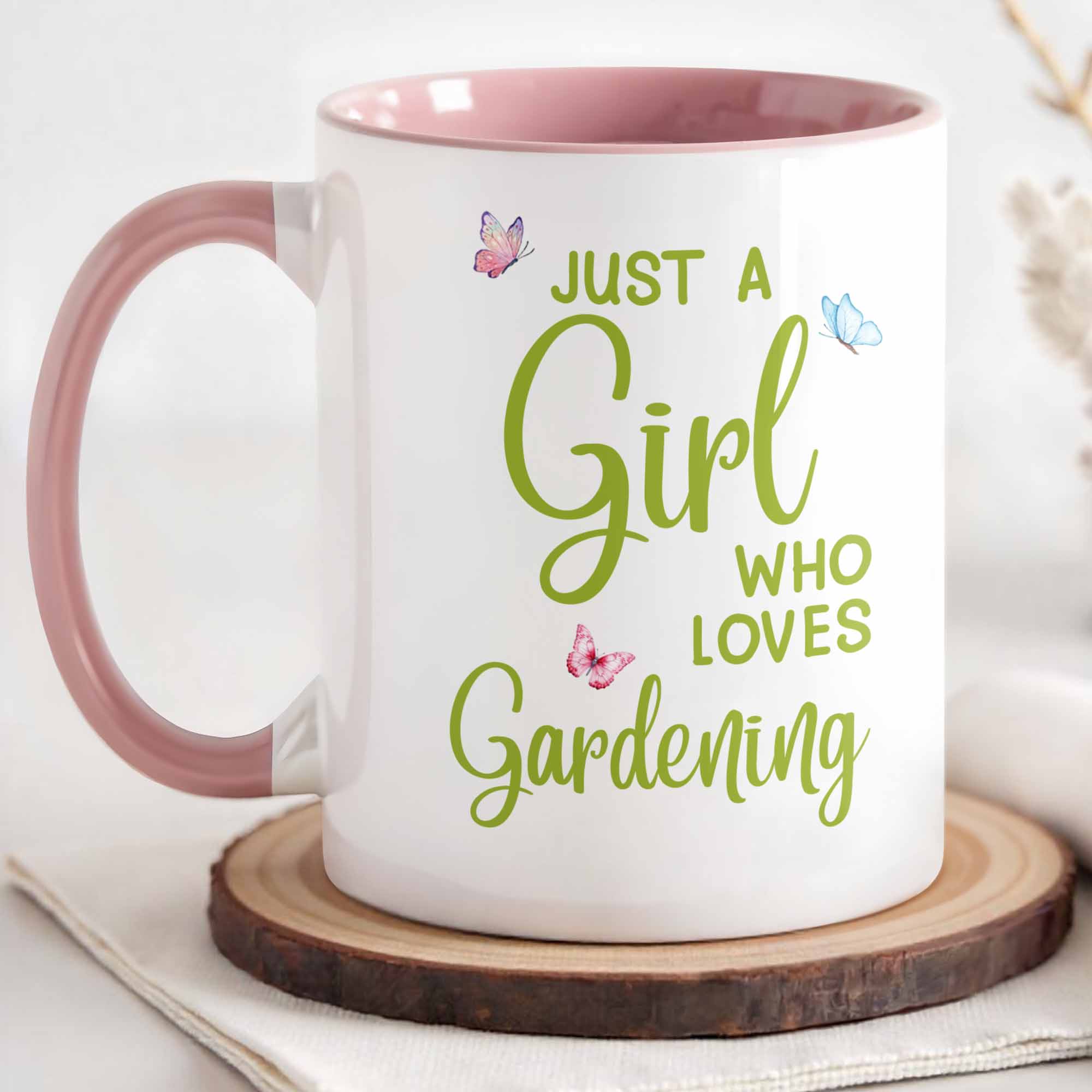 Personalized Just A Girl Who Loves Gardening Accent Mug Best Gifts For Plant Lovers - Image 2