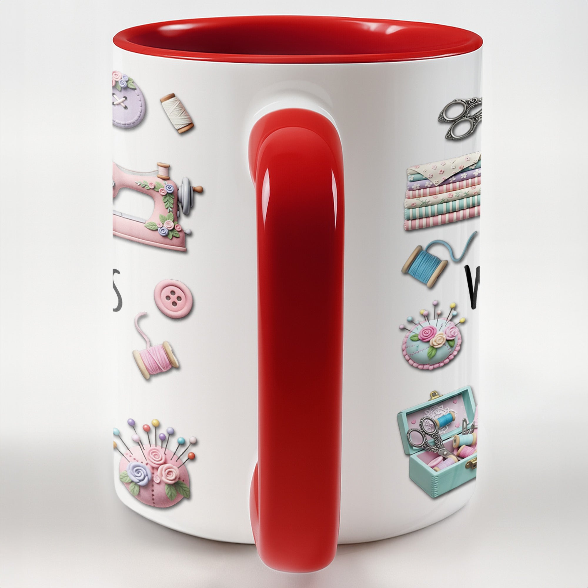 Personalized Just A Girl Who Loves Sewing With Scissors And Buttons Accent Mug Gift For Sewists - Image 7