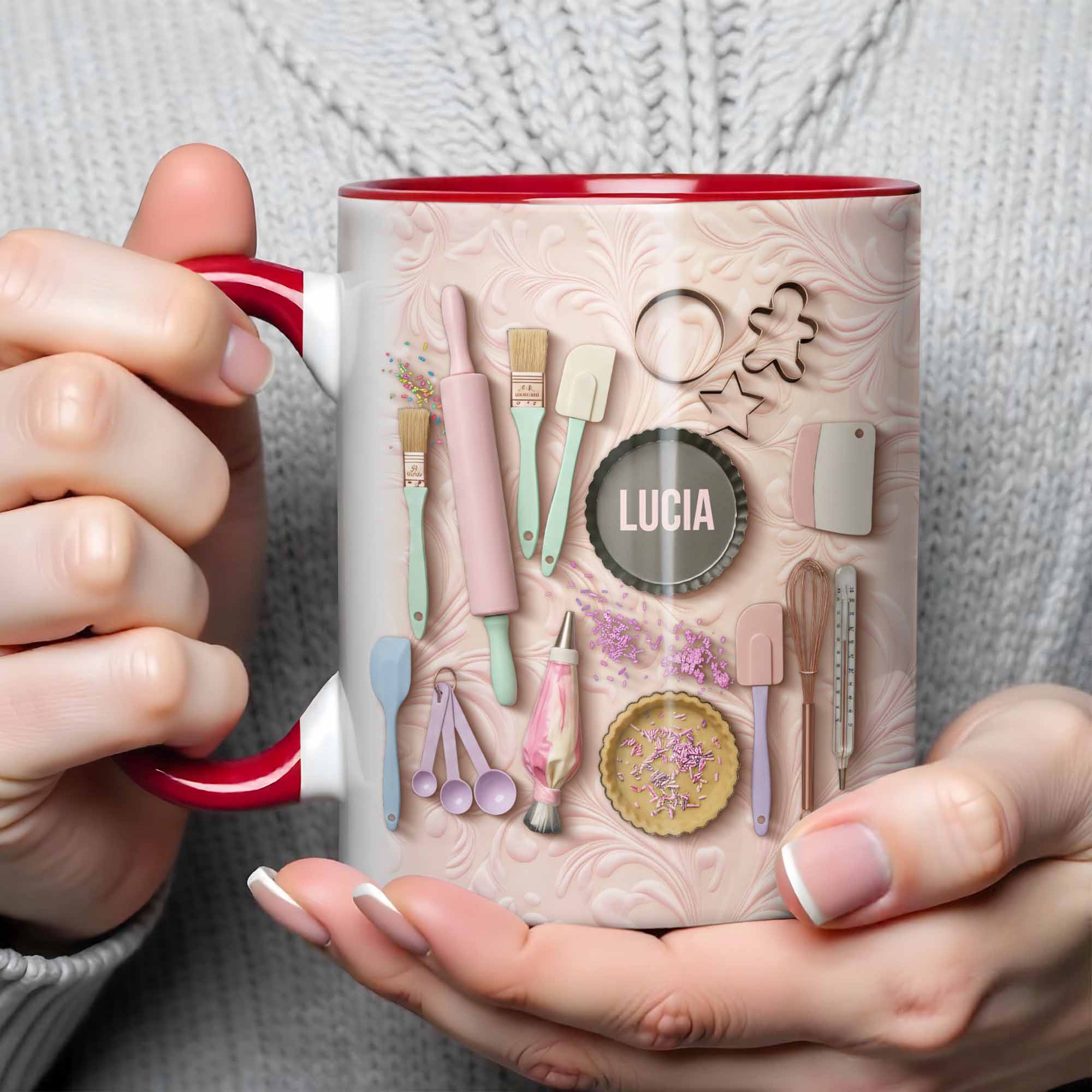 Personalized Kitchen Tools Accent Mug With Art Supplies For Craft Lovers Gifts For Bakers - Image 3