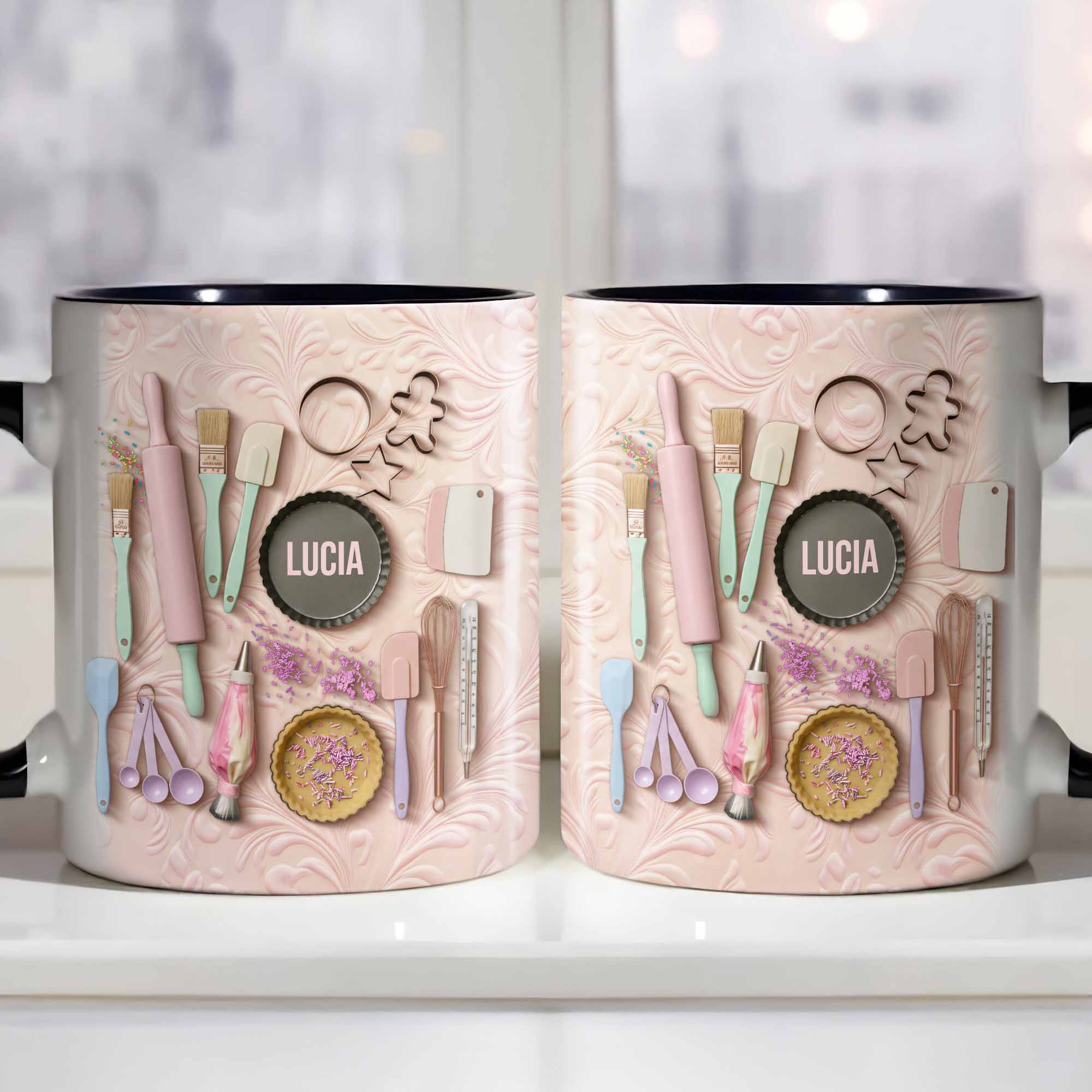 Personalized Kitchen Tools Accent Mug With Art Supplies For Craft Lovers Gifts For Bakers
