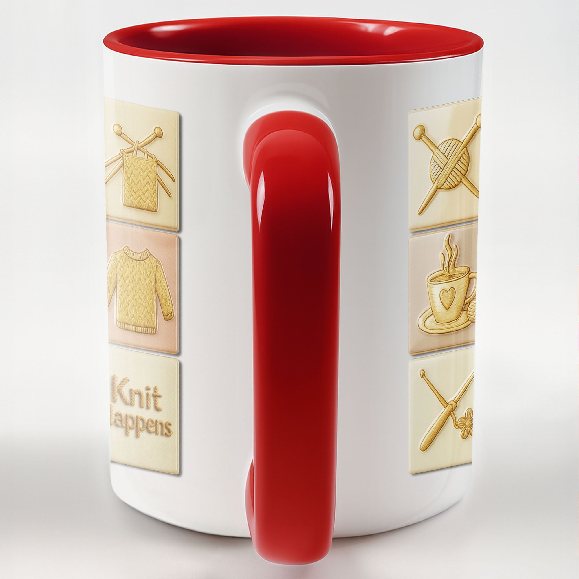 Personalized Knit Happens With Knitting Needles And Yarn Basket Accent Mug Gift For Crocheter - Image 5