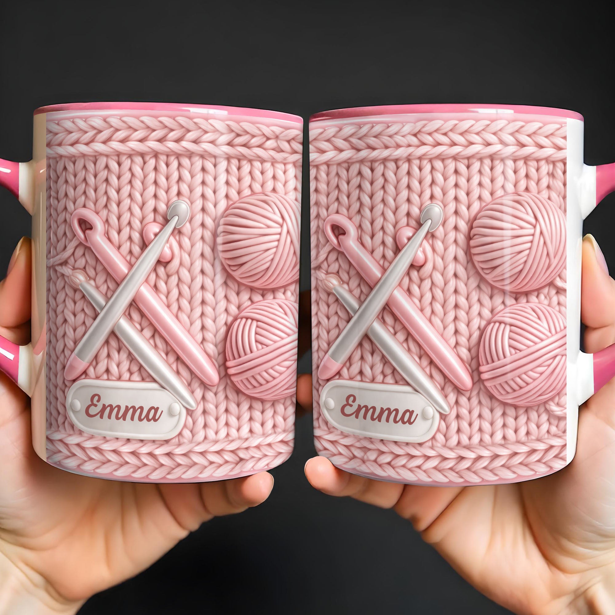 Personalized Knitting Themed Accent Mug Cute Coffee Cup Gifts For Knit Lovers - Image 4