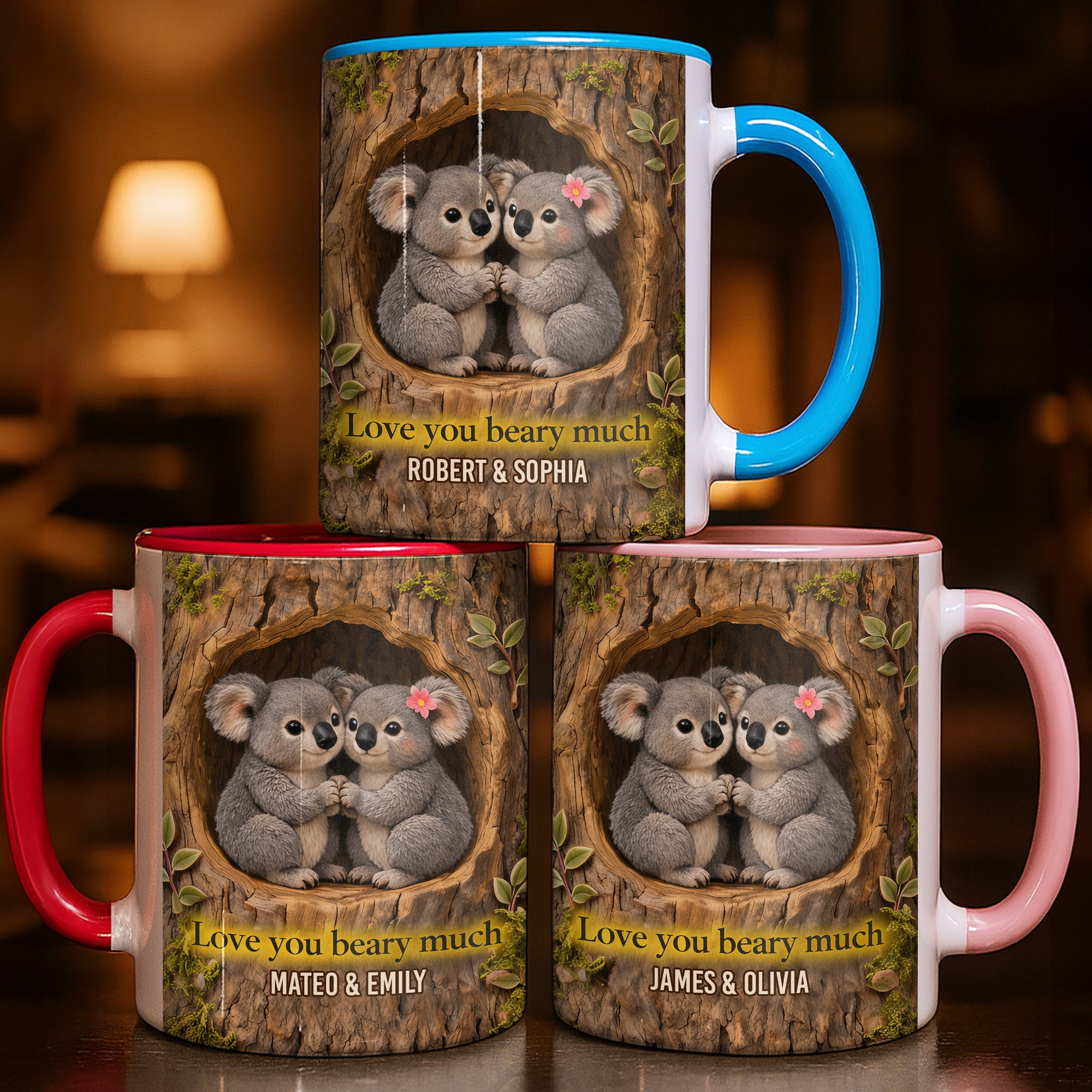 Personalized Koala Love You Beary Much Accent Mug Couples Gifts For Koala Lovers - Image 3