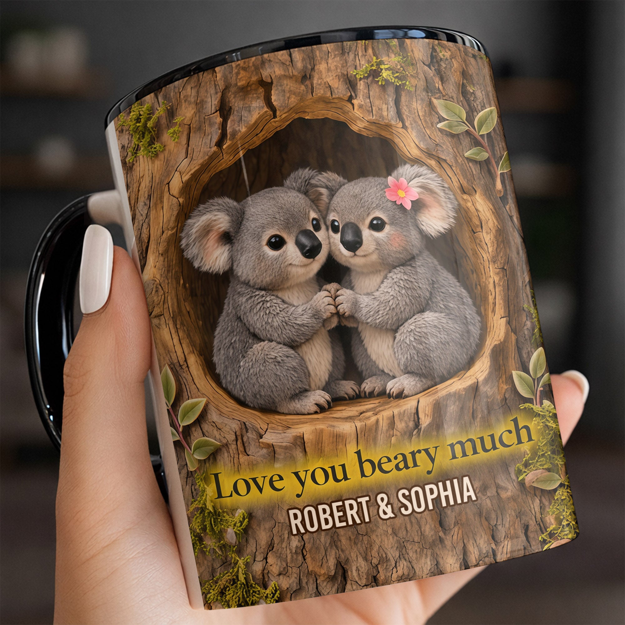 Personalized Koala Love You Beary Much Accent Mug Couples Gifts For Koala Lovers - Image 4