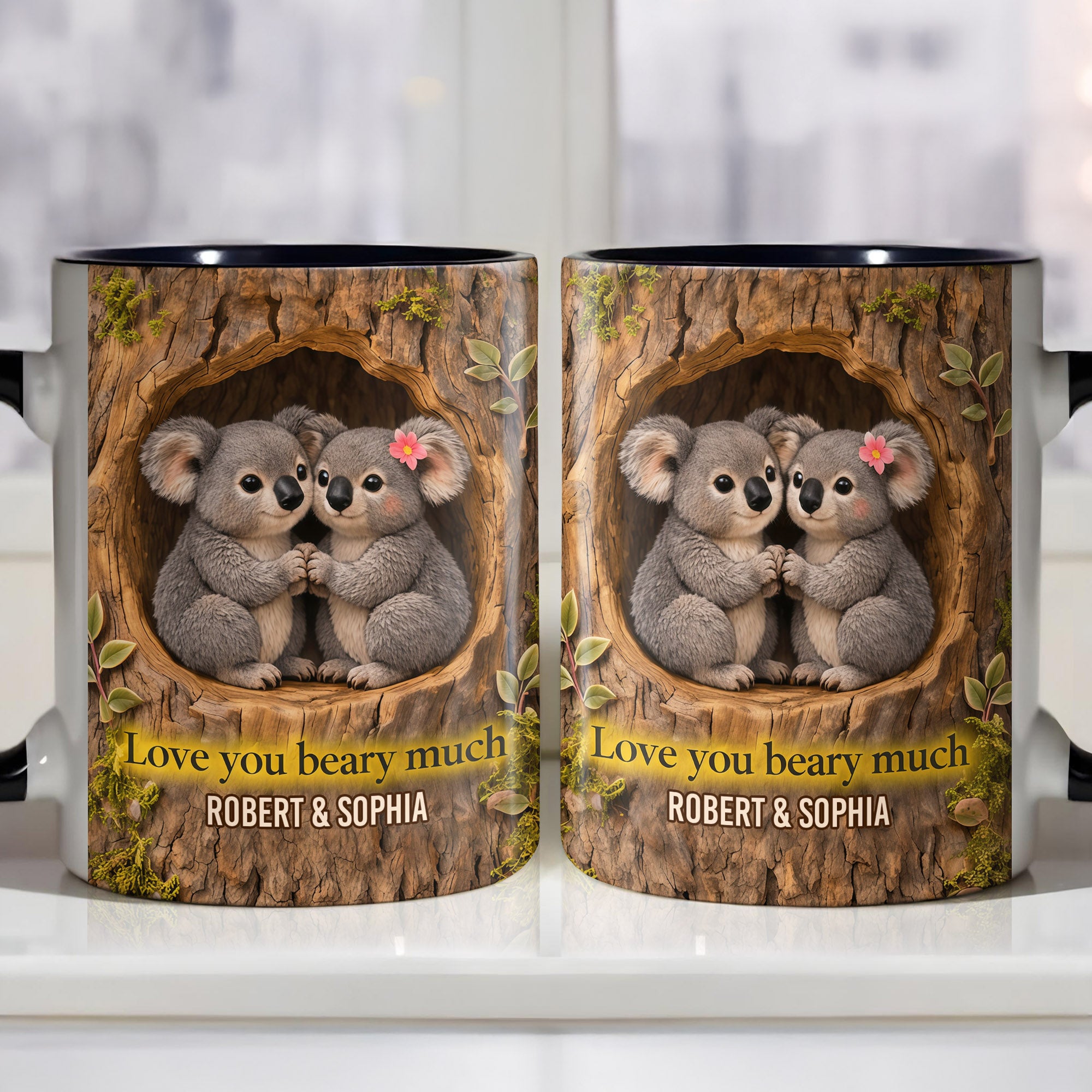 Personalized Koala Love You Beary Much Accent Mug Couples Gifts For Koala Lovers