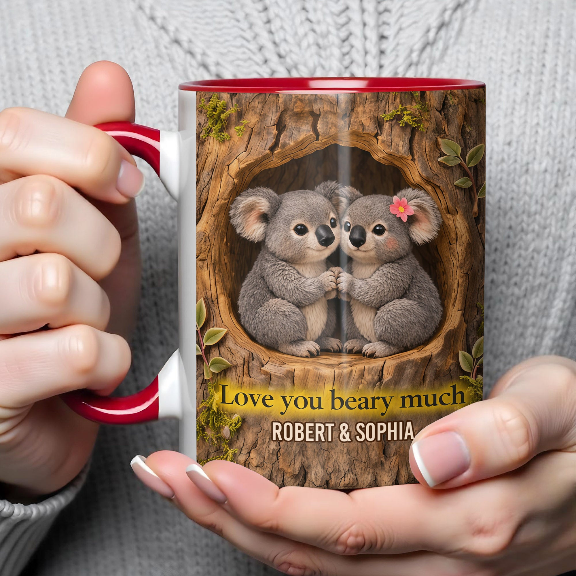 Personalized Koala Love You Beary Much Accent Mug Couples Gifts For Koala Lovers - Image 6