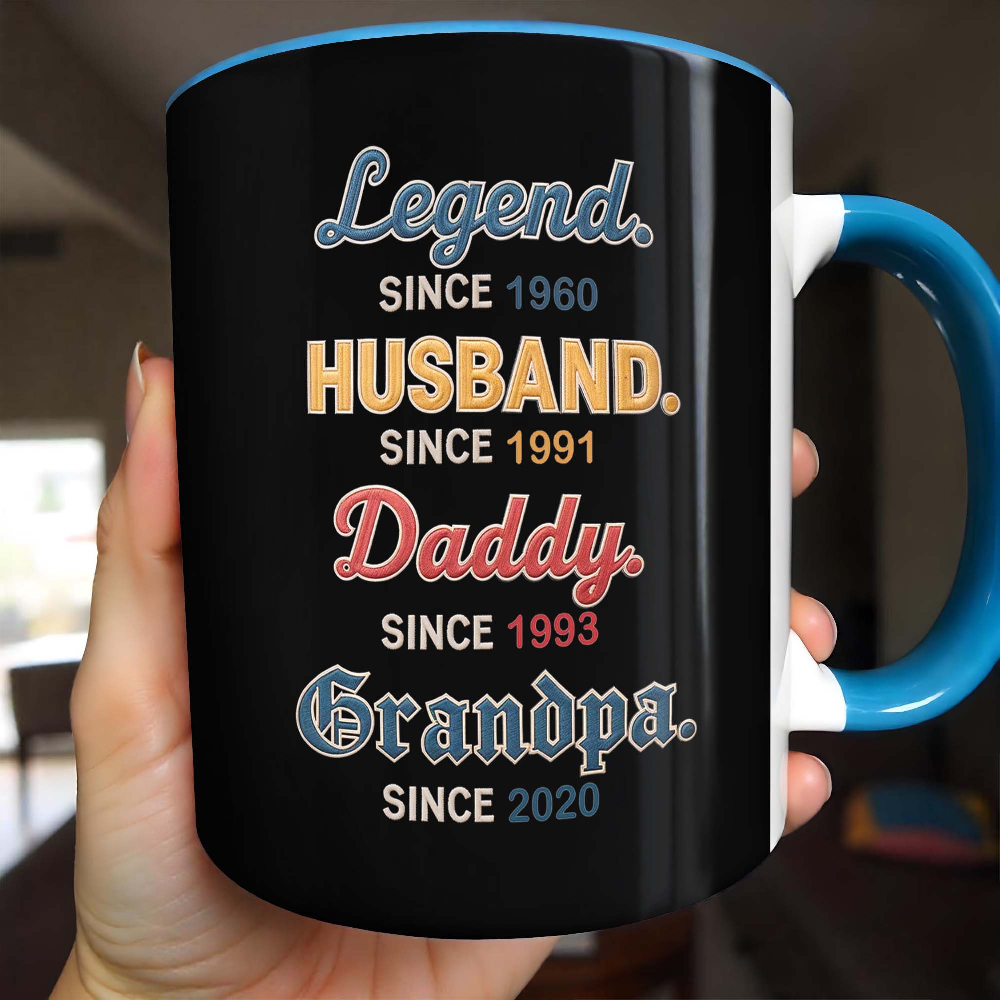 Personalized Legend Husband Daddy Grandpa Since Accent Mug Father's Day Gifts - Image 2