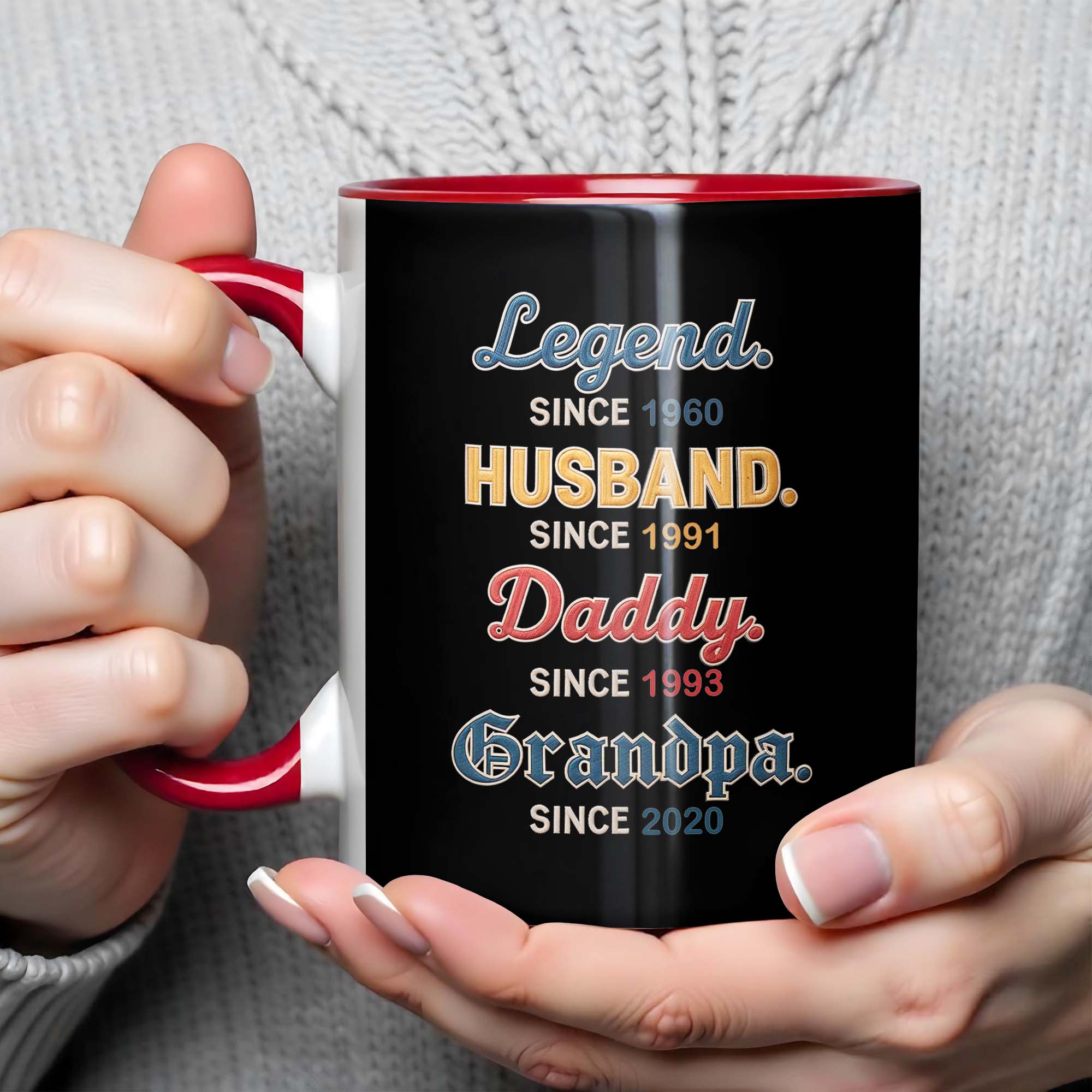 Personalized Legend Husband Daddy Grandpa Since Accent Mug Father's Day Gifts - Image 4