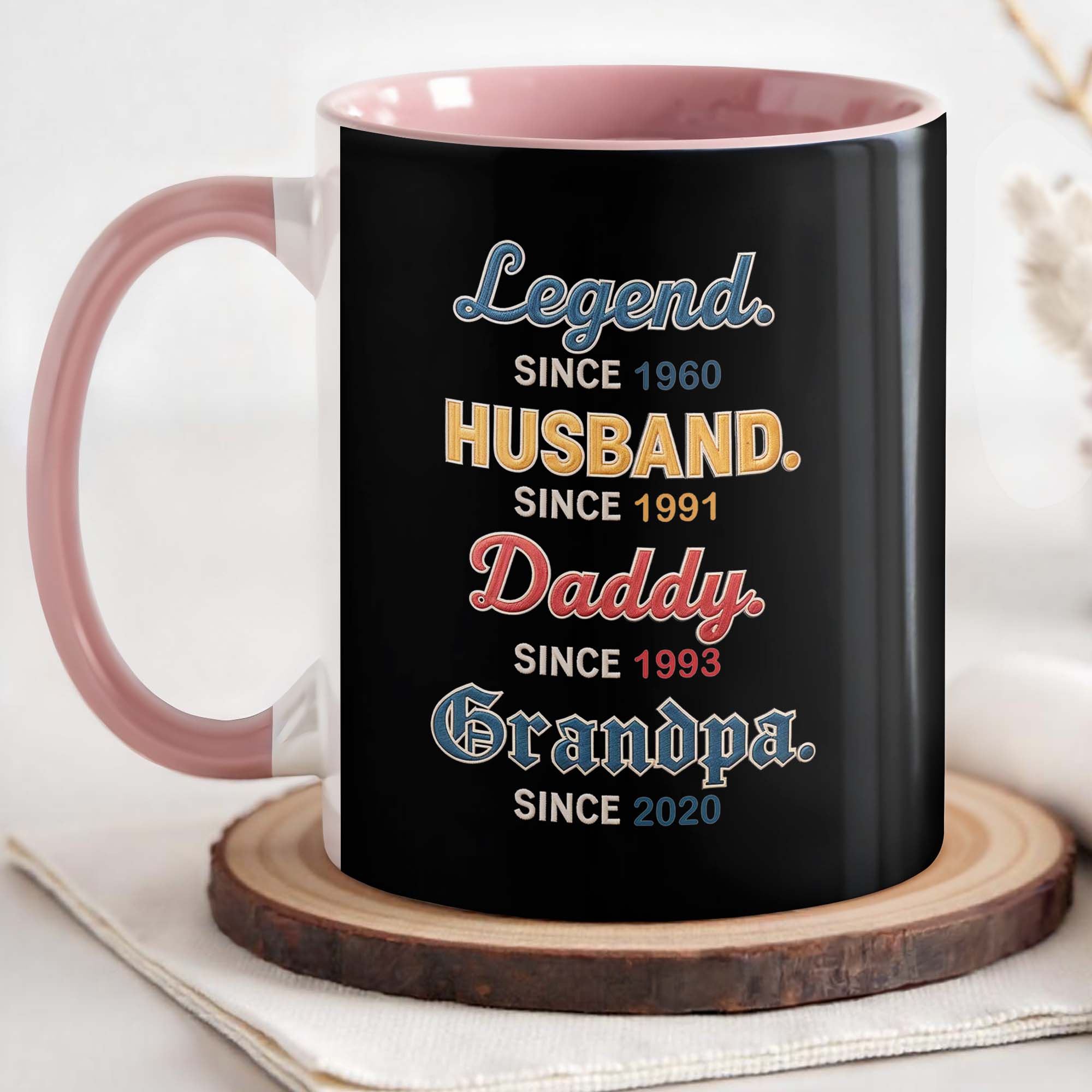 Personalized Legend Husband Daddy Grandpa Since Accent Mug Father's Day Gifts - Image 3