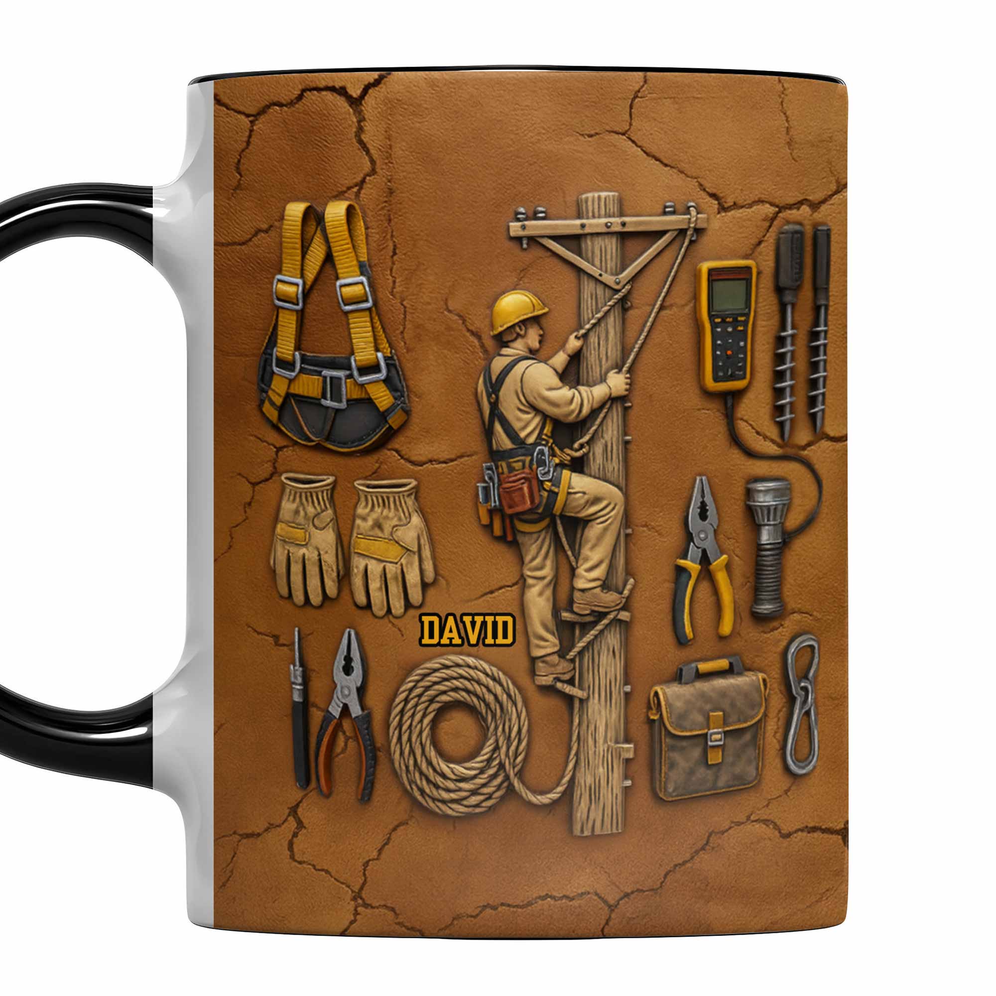 Personalized Lineman And Tools Accent Mug Best Gifts For Electrician - Image 6