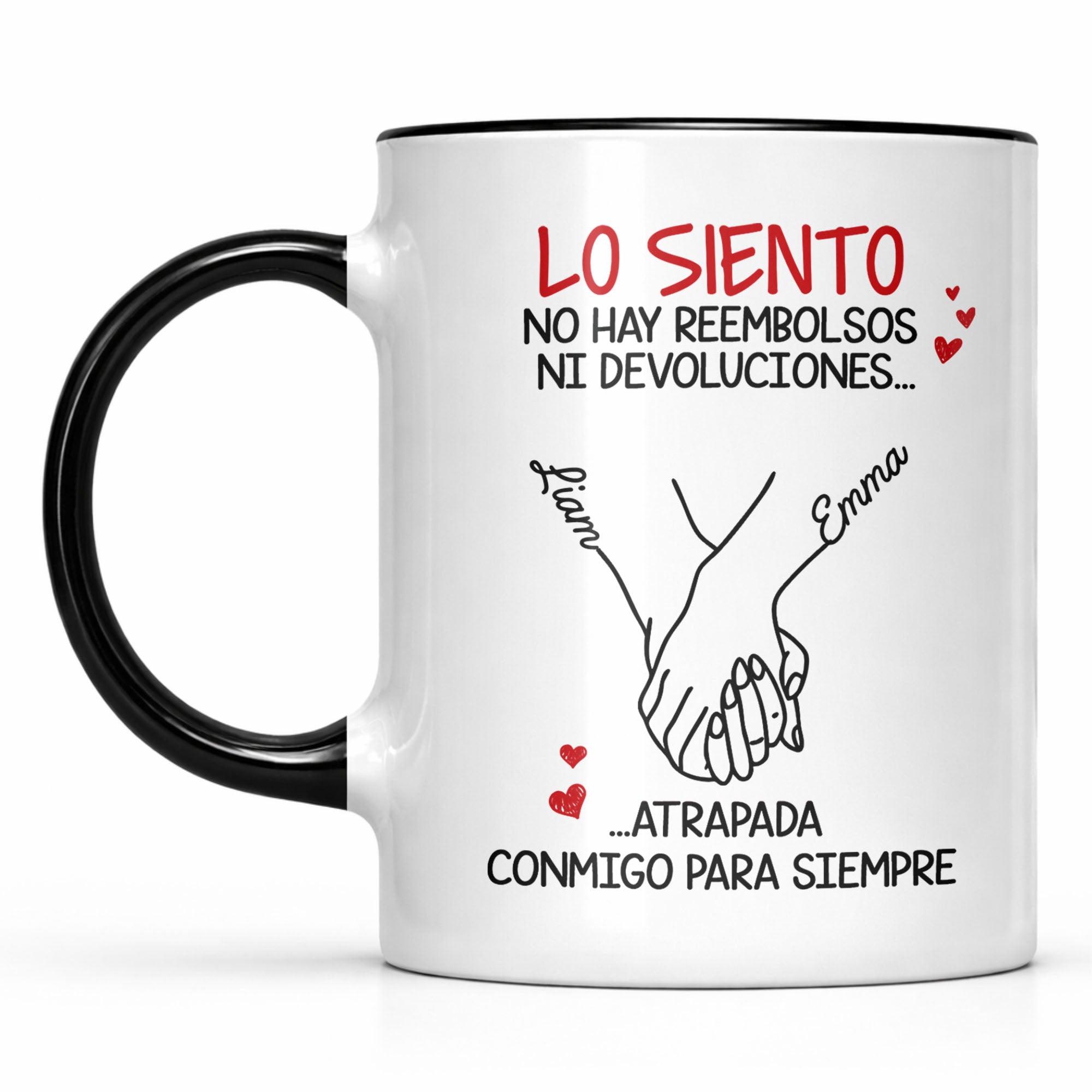 Personalized Lo Siento No Hay Reembolsos Holding Hands Accent Mug Gifts For Couples - Image 7