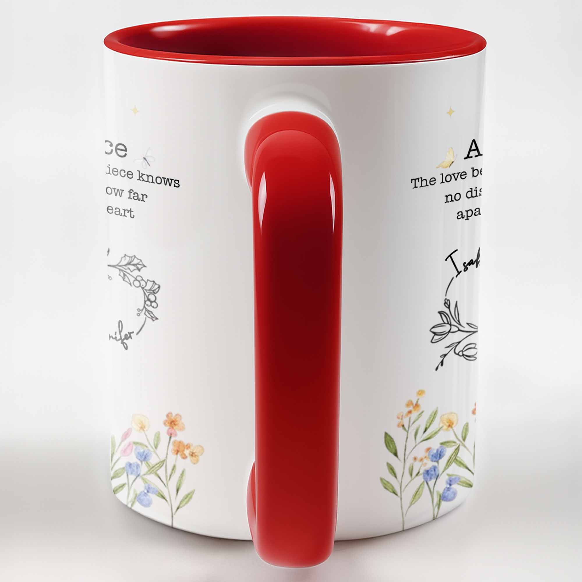 Personalized Love Between Aunt And Niece Accent Mug Floral Coffee Cup Gifts For Auntie - Image 4