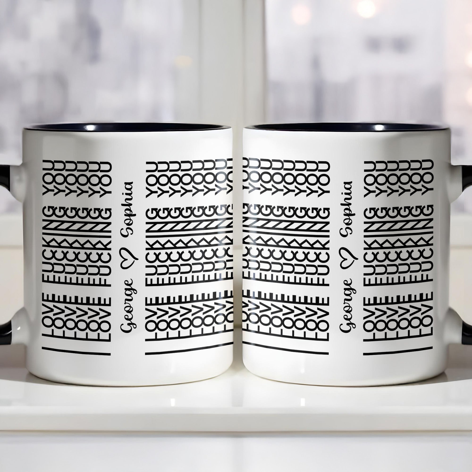 Personalized Love Effing You Heart Design Accent Mug Unique Gifts For Couples